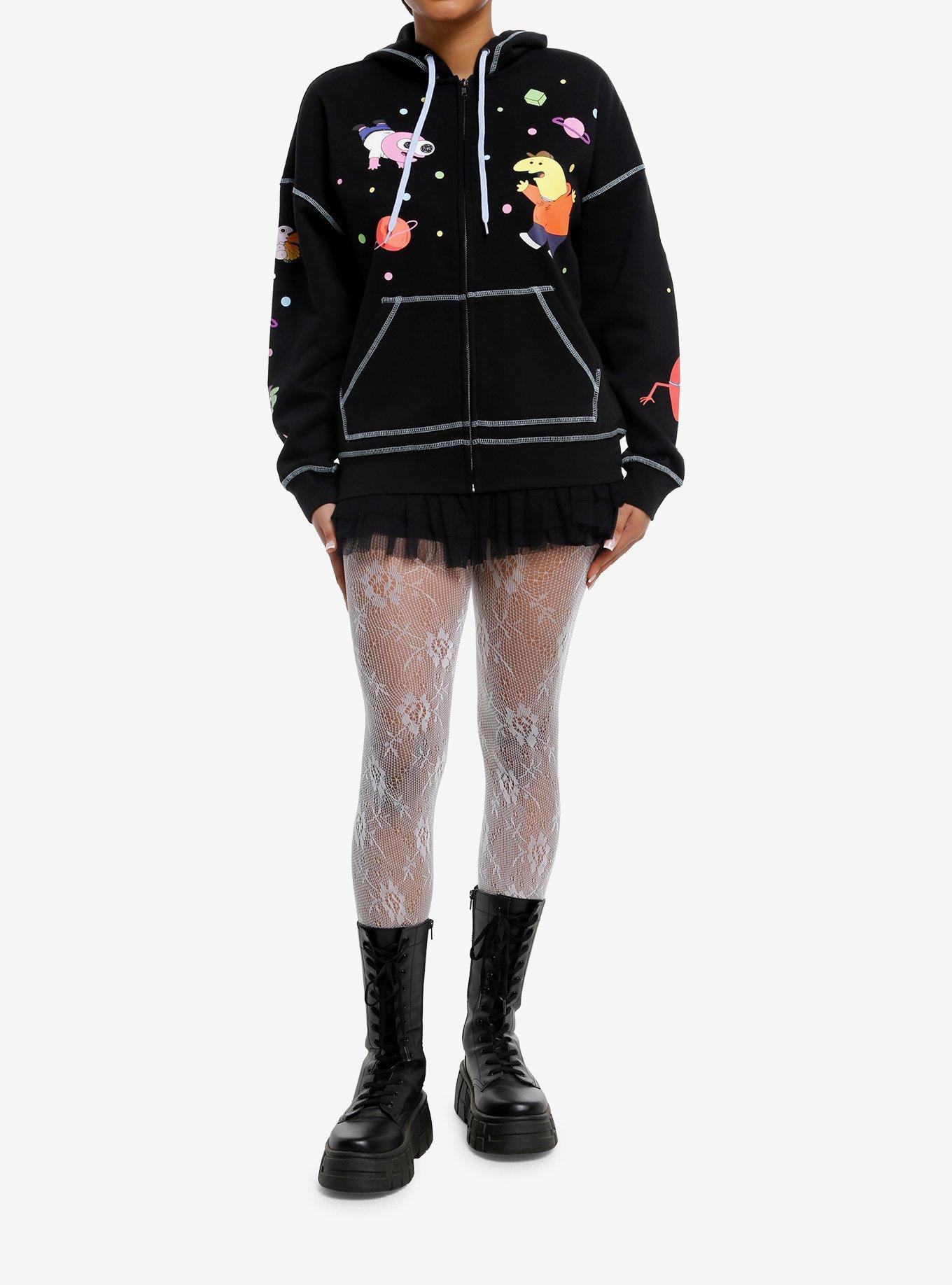 Smiling Friends Character Girls Oversized Hoodie, , hi-res