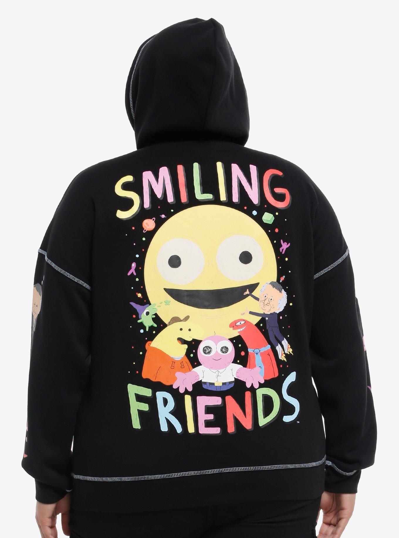 Smiling Friends Character Girls Oversized Hoodie Plus Size, , hi-res