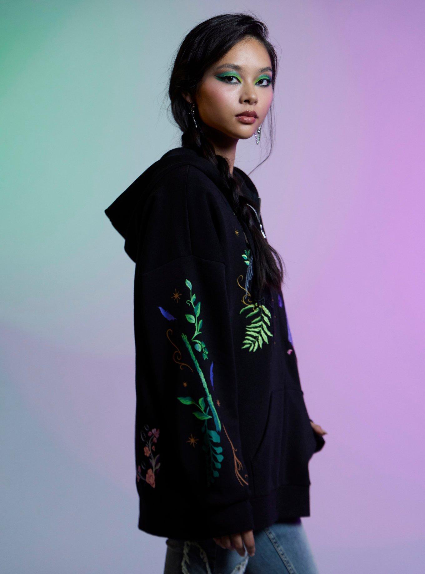 Her Universe Wicked Elphaba & Glinda Duo Embroidered Girls Hoodie, MULTI, alternate