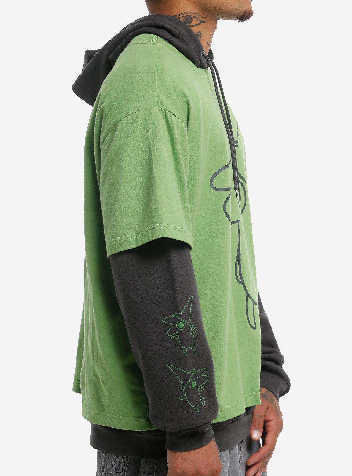 Smiling Friends Glep Twofer Hoodie, GREEN, alternate