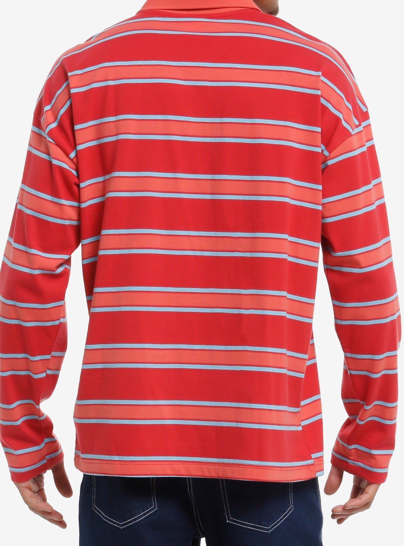 Smiling Friends Allan Stripe Long-Sleeve Polo Shirt, MULTI, alternate
