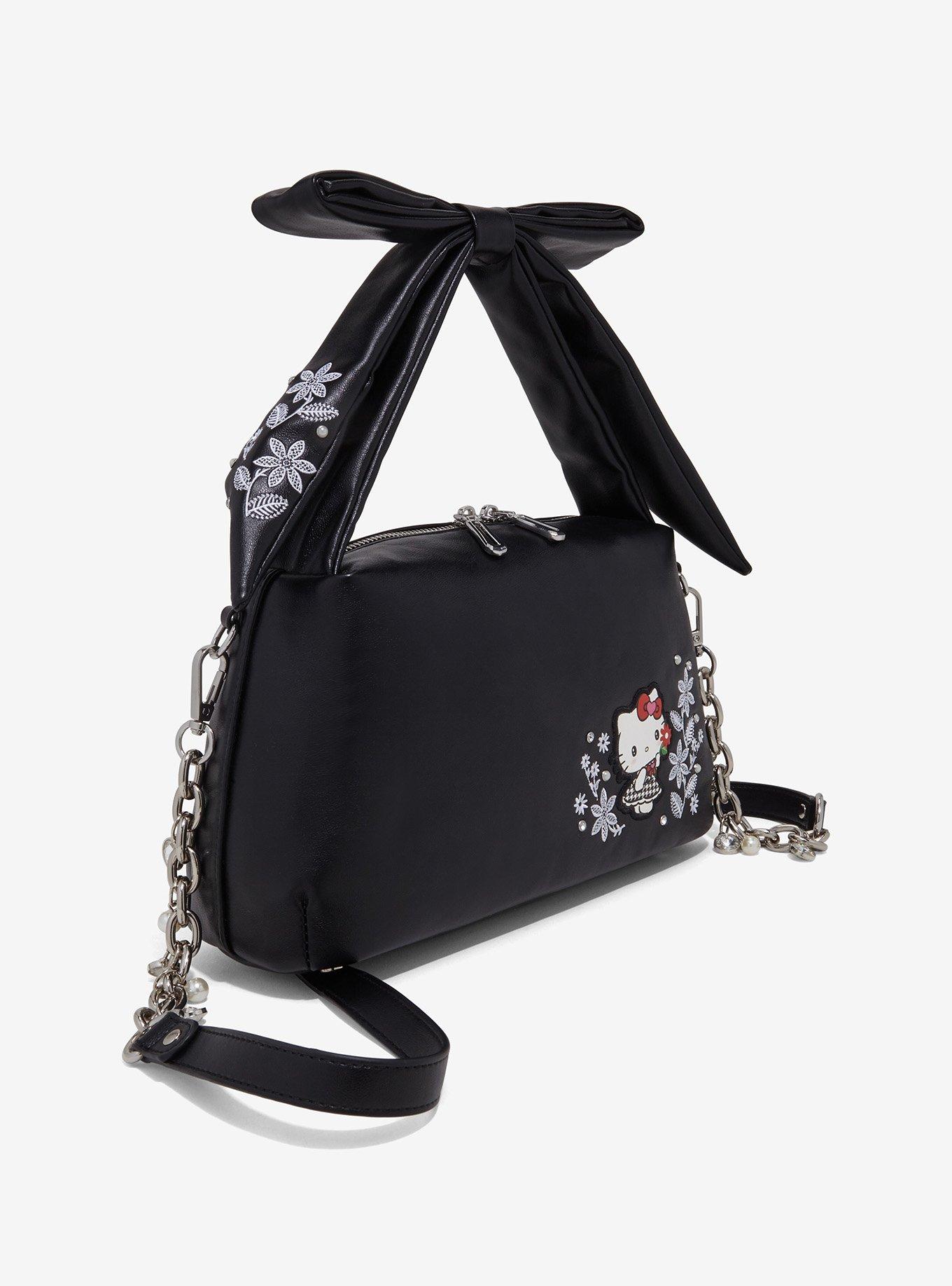 Sanrio Hello Kitty Houndstooth Floral Crossbody Bag - BoXLunch Exclusive, , hi-res