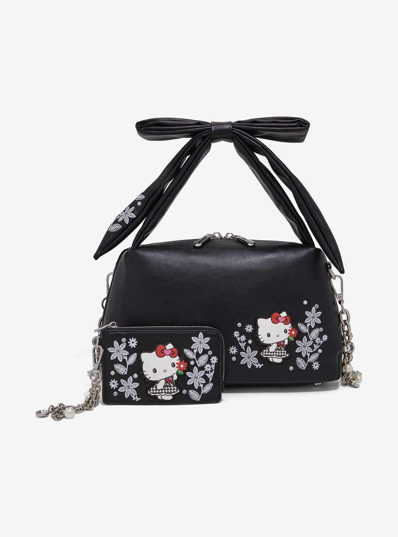 Sanrio Hello Kitty Houndstooth Floral Crossbody Bag - BoXLunch Exclusive, , alternate