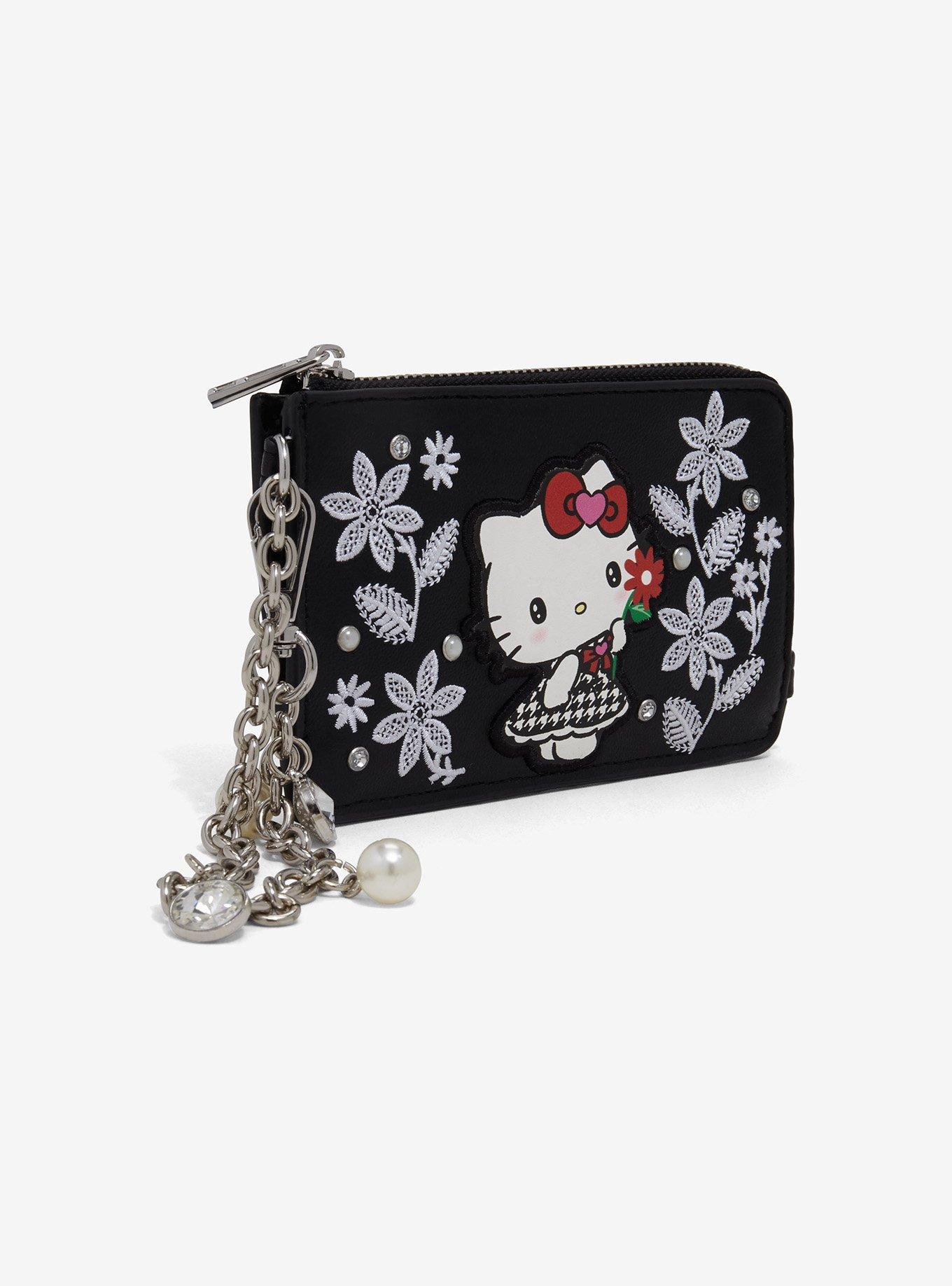 Sanrio Hello Kitty Houndstooth Floral Cardholder with Wristlet - BoxLunch Exclusive, , hi-res