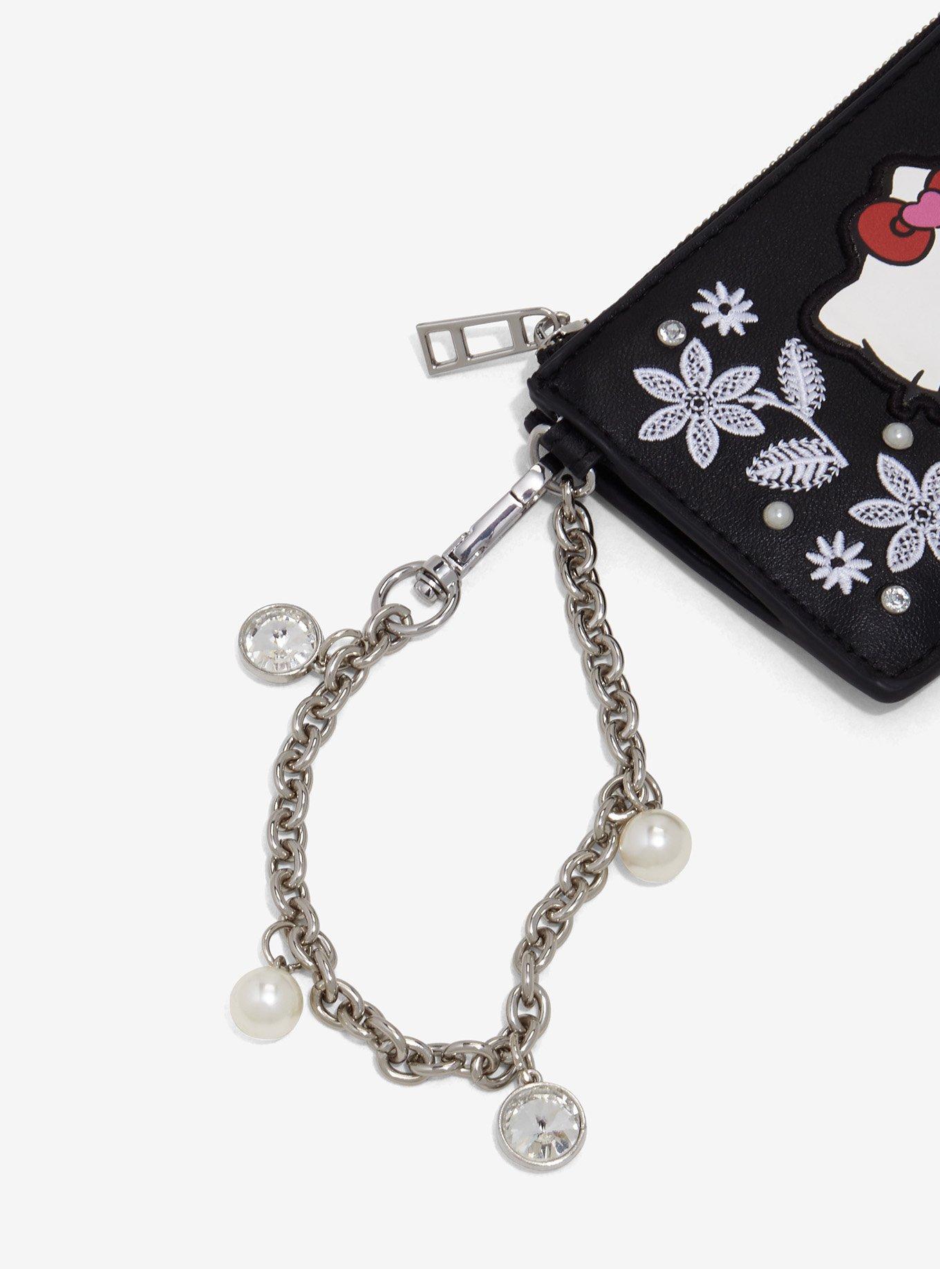 Sanrio Hello Kitty Houndstooth Floral Cardholder with Wristlet - BoxLunch Exclusive, , alternate