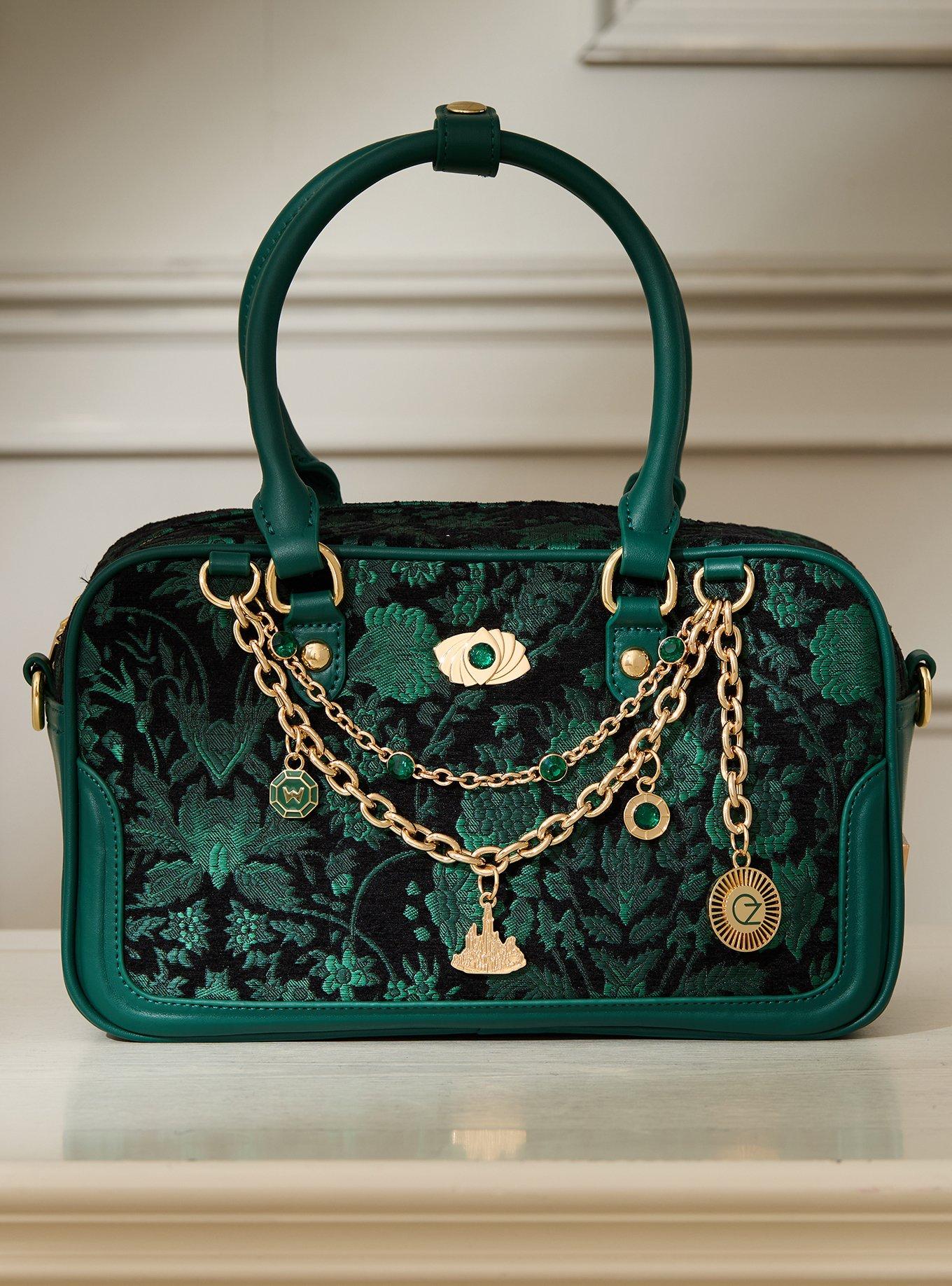 Wicked Oz Green Floral Handbag with Bag Chain - BoxLunch Exclusive, , hi-res