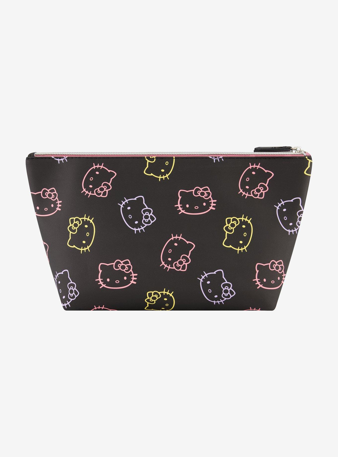 Hello Kitty Faces Neon Outline Cosmetic Travel Bag, , hi-res