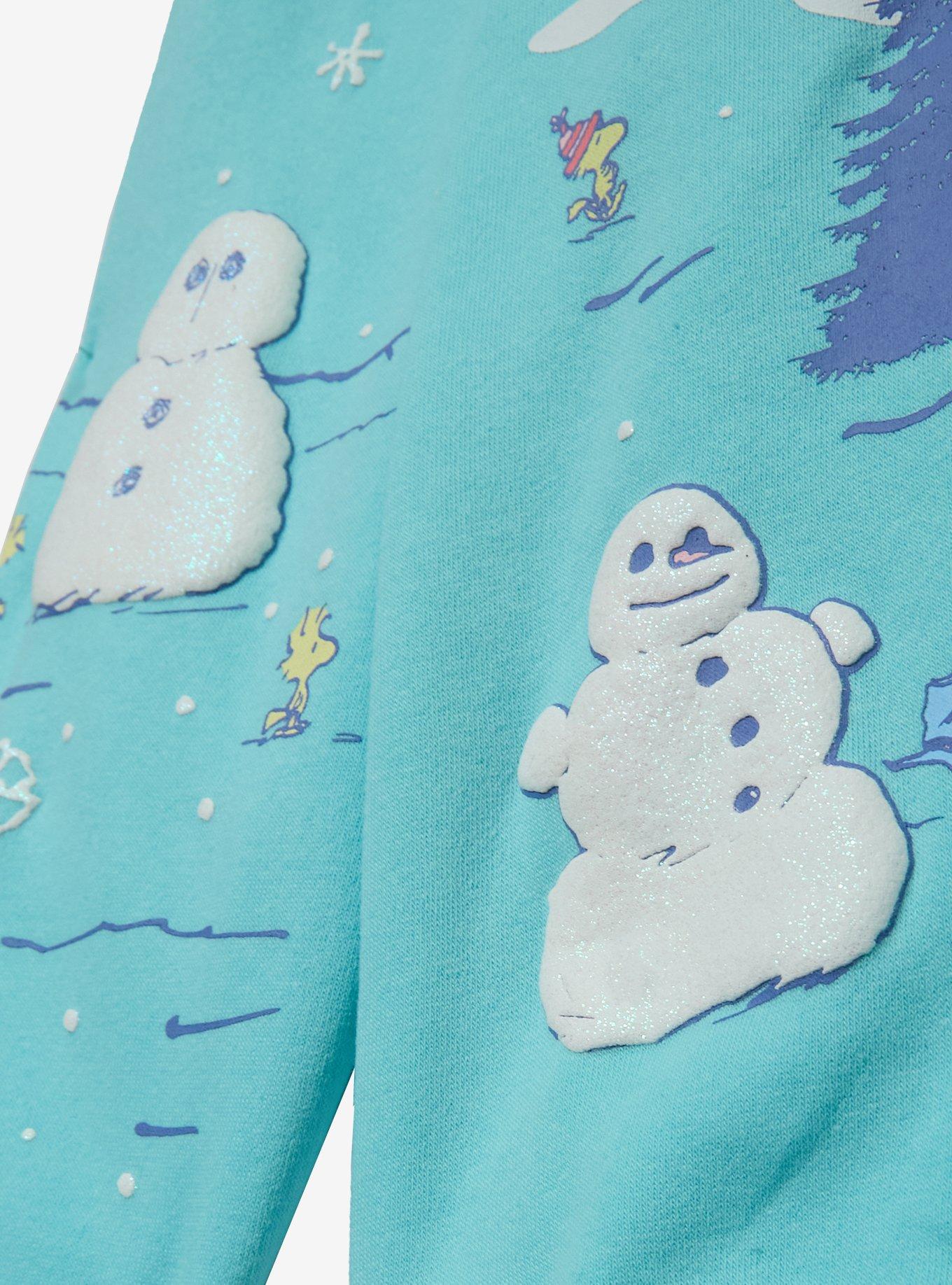 Peanuts Holiday Cheer Scene Women's Crewneck - BoxLunch Exclusive, LIGHT BLUE, alternate