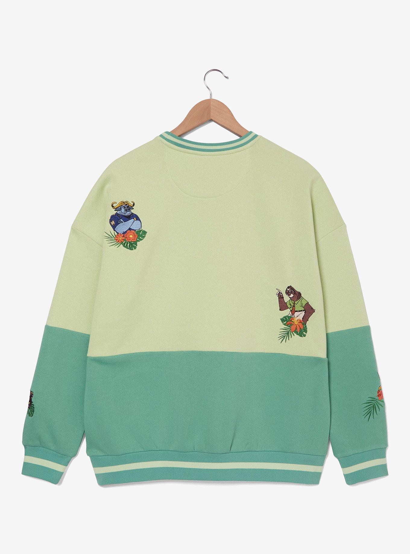 Disney Zootopia Embroidered Icons Panel Crewneck - BoxLunch Exclusive, , hi-res