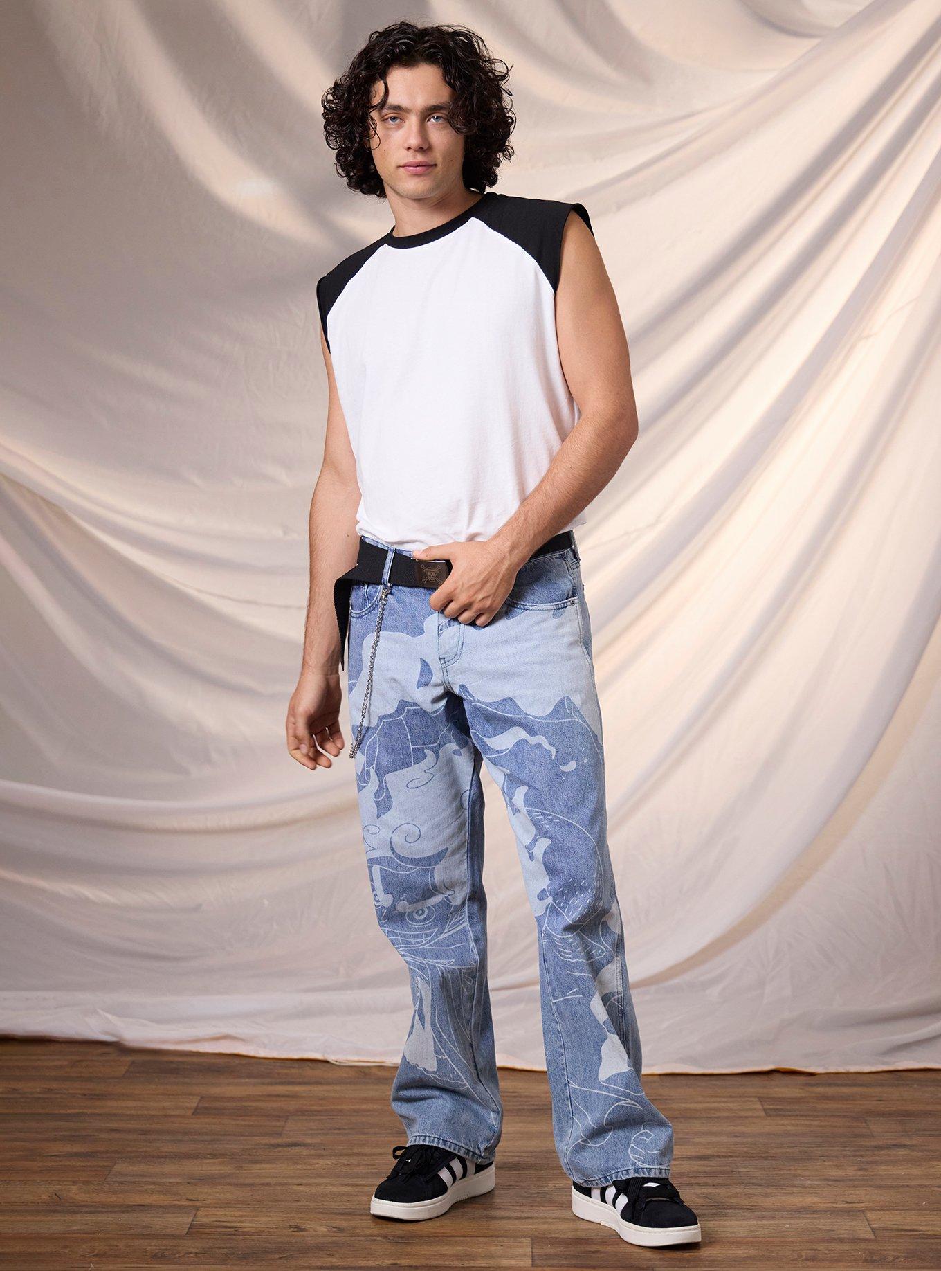 One Piece Gear 5 Luffy Jeans With Belt & Chain, , hi-res