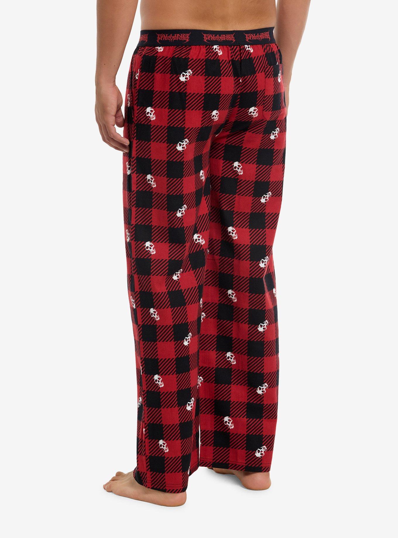 Falling In Reverse Skull Plaid Pajama Pants, , hi-res