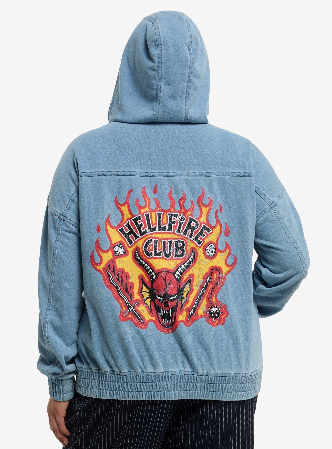 Stranger Things Hellfire Patches Hoodie Plus Size, , hi-res