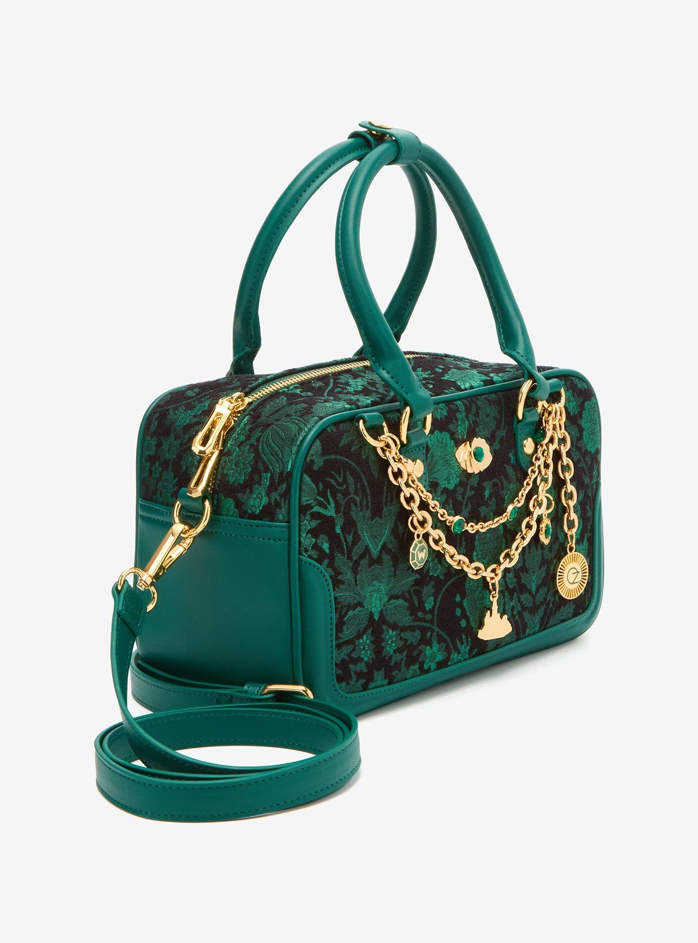 Wicked Oz Green Floral Handbag with Bag Chain, , hi-res