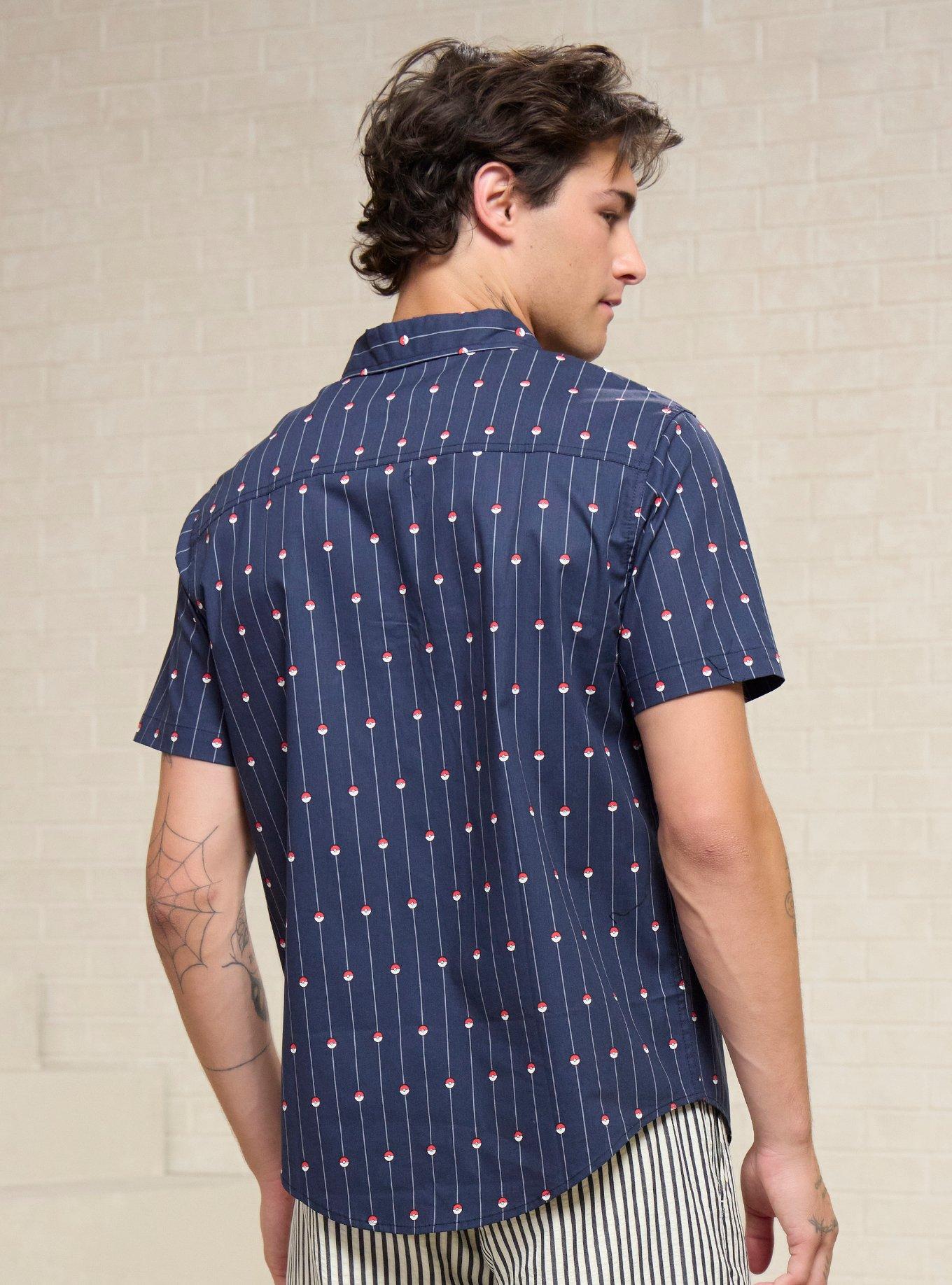 Pokémon Poké Ball Allover Print Woven Button Up - BoxLunch Exclusive