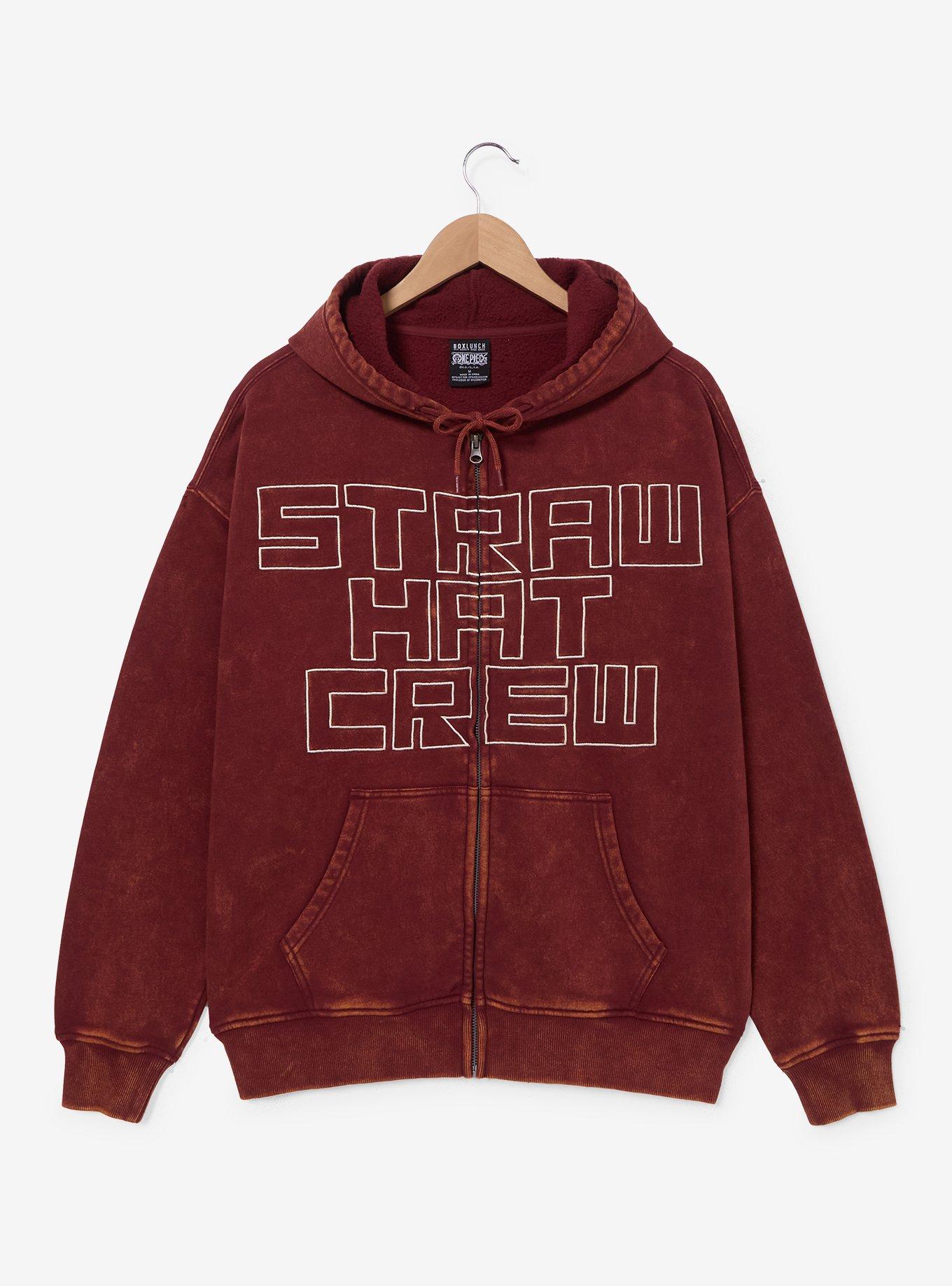One Piece Straw Hat Crew Tonal Title Zippered Hoodie - BoxLunch Exclusive