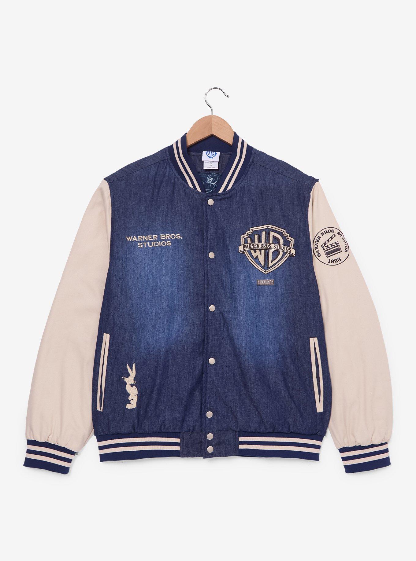 Warner Bros. Studios Denim Varsity Jacket (BoxLunch 10th Anniversary) — BoxLunch Exclusive, MULTI, alternate