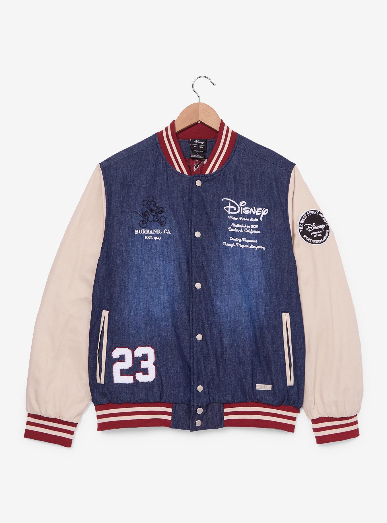 Disney Animation Denim Varsity Jacket (BoxLunch 10th Anniversary) — BoxLunch Exclusive, , hi-res