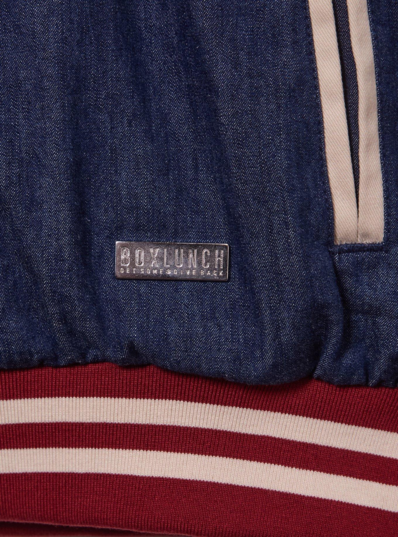 Disney Animation Denim Varsity Jacket (BoxLunch 10th Anniversary) — BoxLunch Exclusive, MULTI, alternate