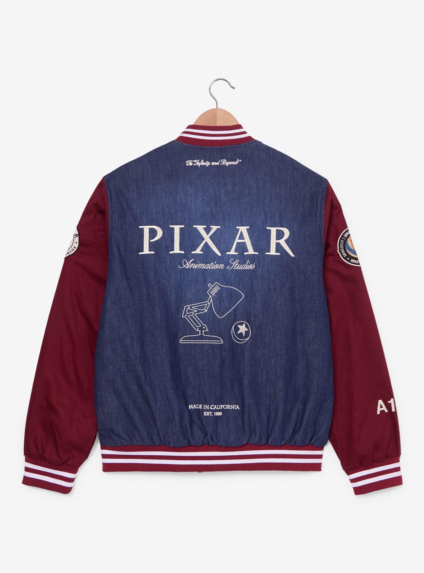 Pixar Studios Denim Varsity Jacket (BoxLunch 10th Anniversary) — BoxLunch Exclusive, MULTI, alternate