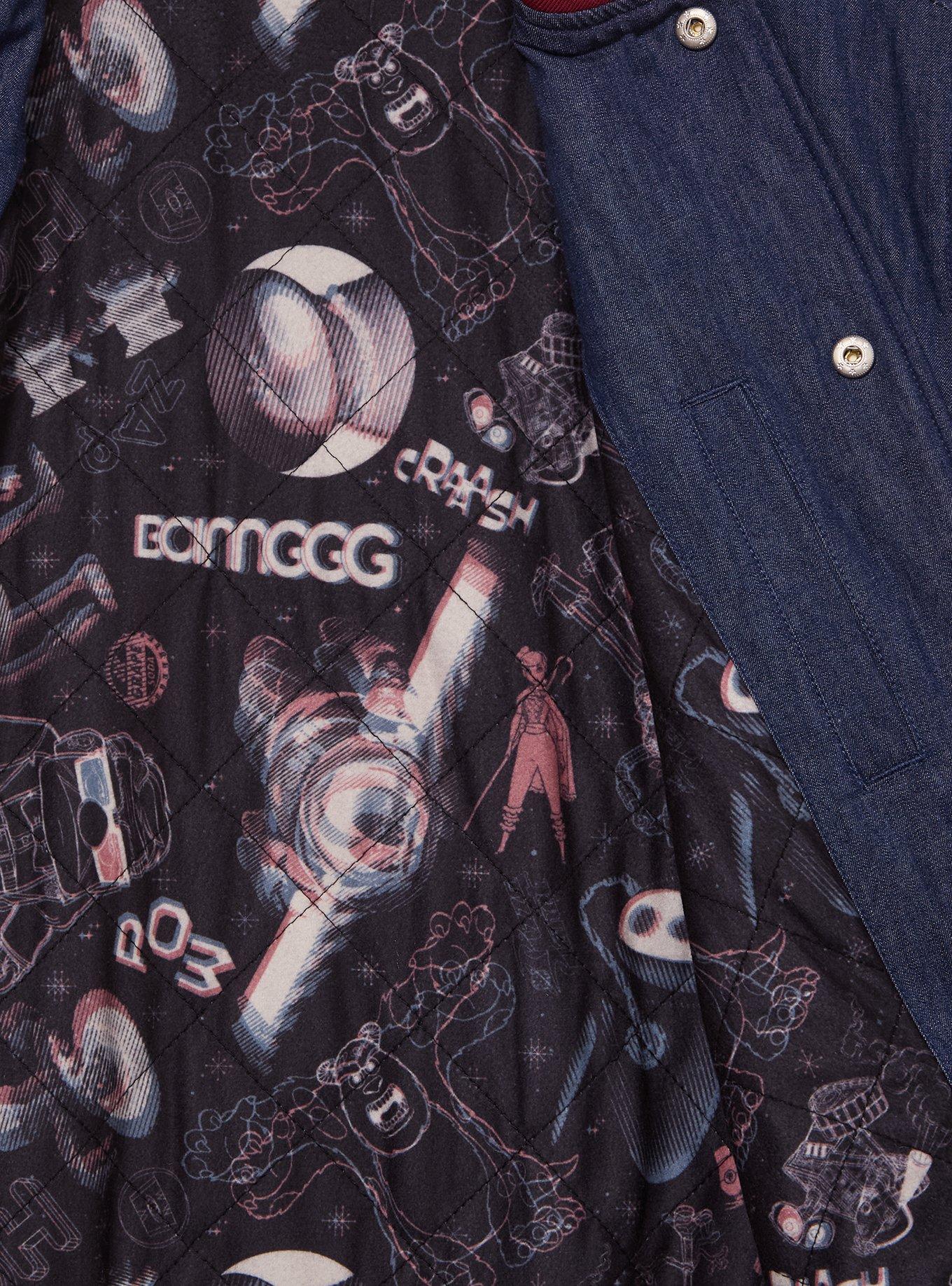 Pixar Studios Denim Varsity Jacket (BoxLunch 10th Anniversary) — BoxLunch Exclusive, MULTI, alternate