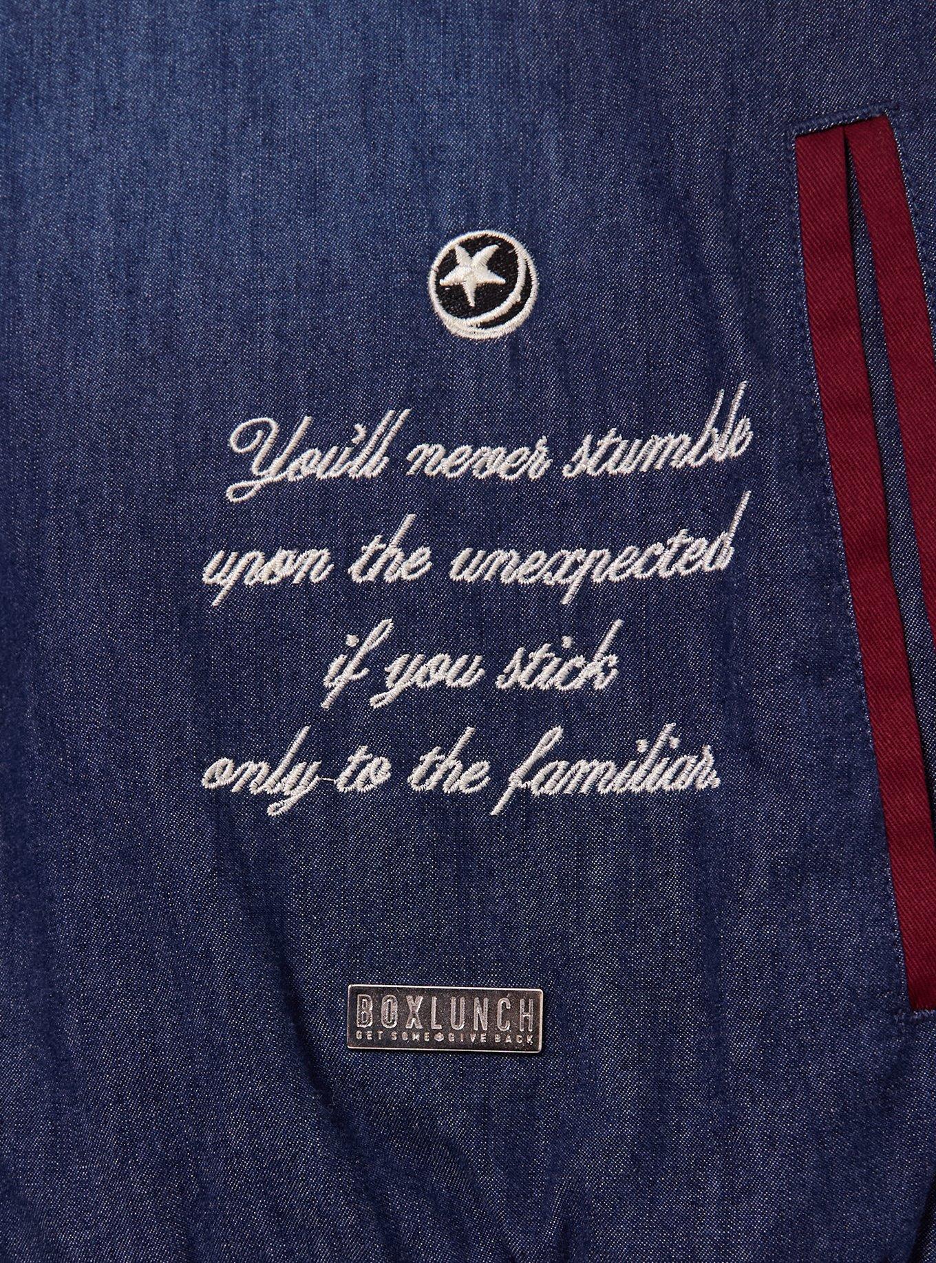 Pixar Studios Denim Varsity Jacket (BoxLunch 10th Anniversary) — BoxLunch Exclusive, MULTI, alternate