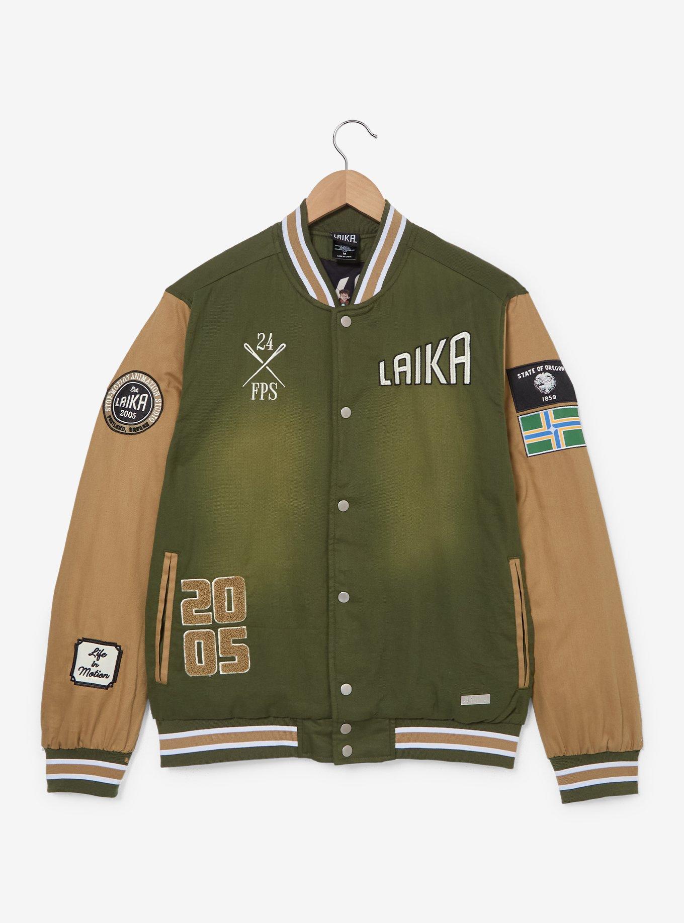 Laika Studios Denim Varsity Jacket (BoxLunch 10th Anniversary) — BoxLunch Exclusive, , hi-res