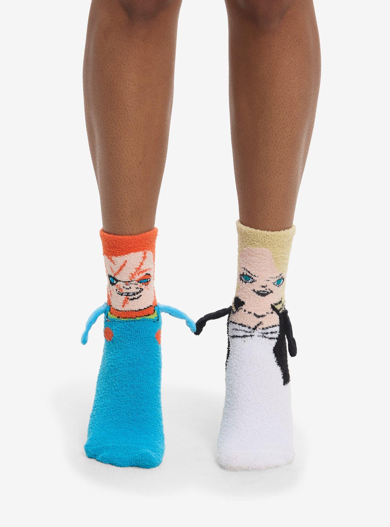 Chucky & Tiffany Magnetic Arms Mismatch Cozy Socks, , hi-res