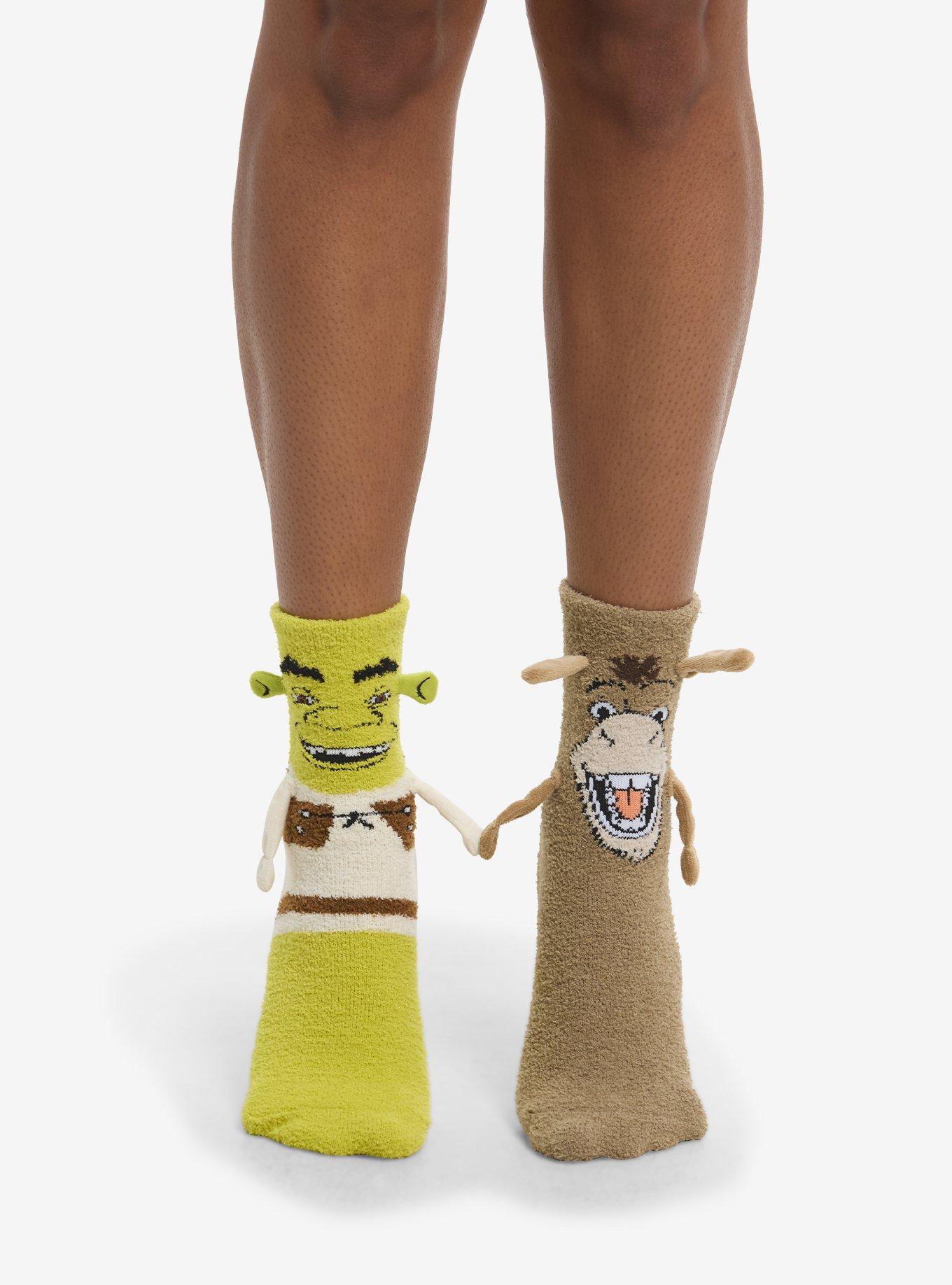 Shrek & Donkey Magnetic Arms Mismatch Cozy Socks, , hi-res