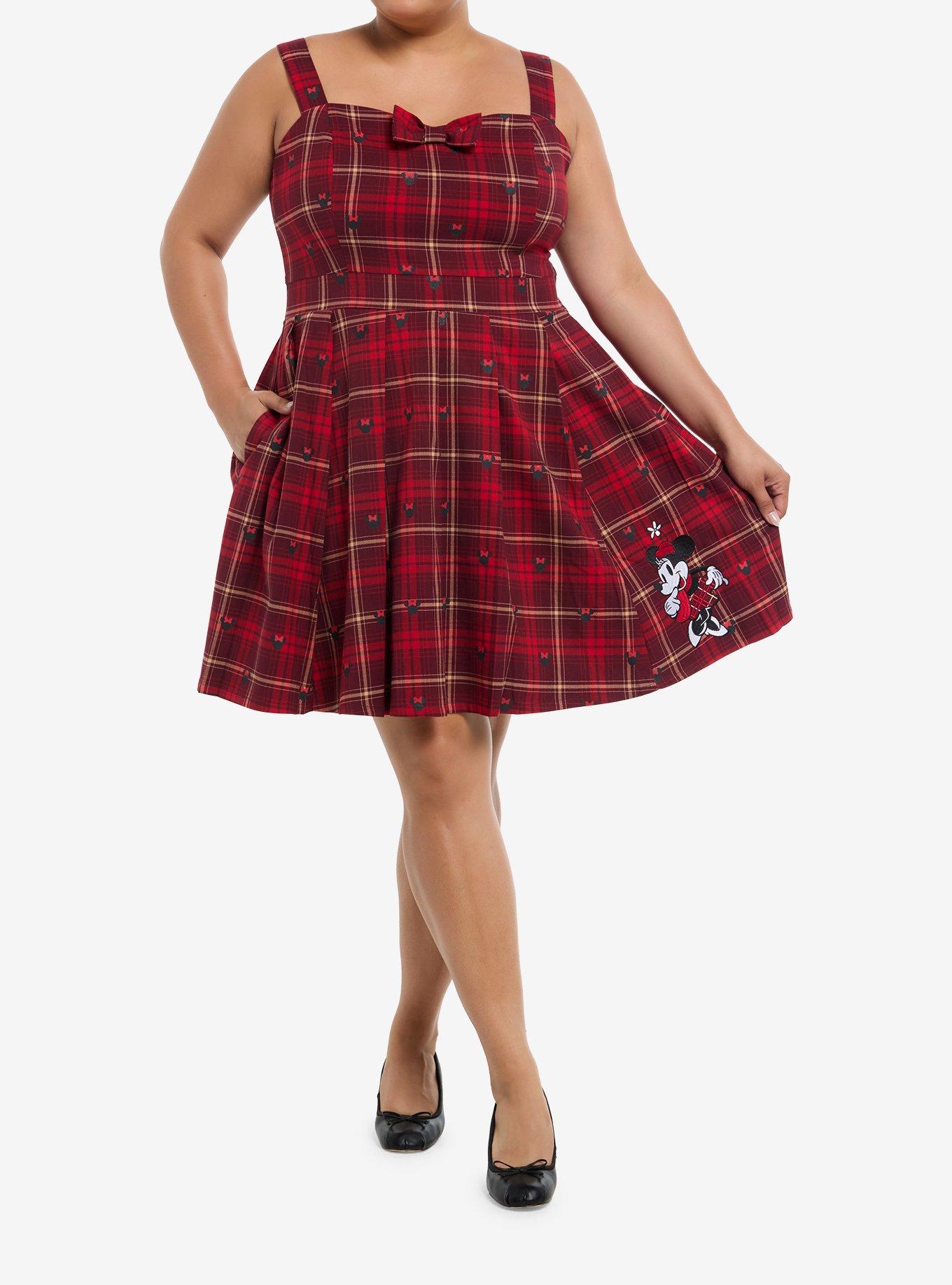 Her Universe Disney Minnie Mouse Plaid Sweetheart Dress Plus Size Her Universe Exlusive, , hi-res
