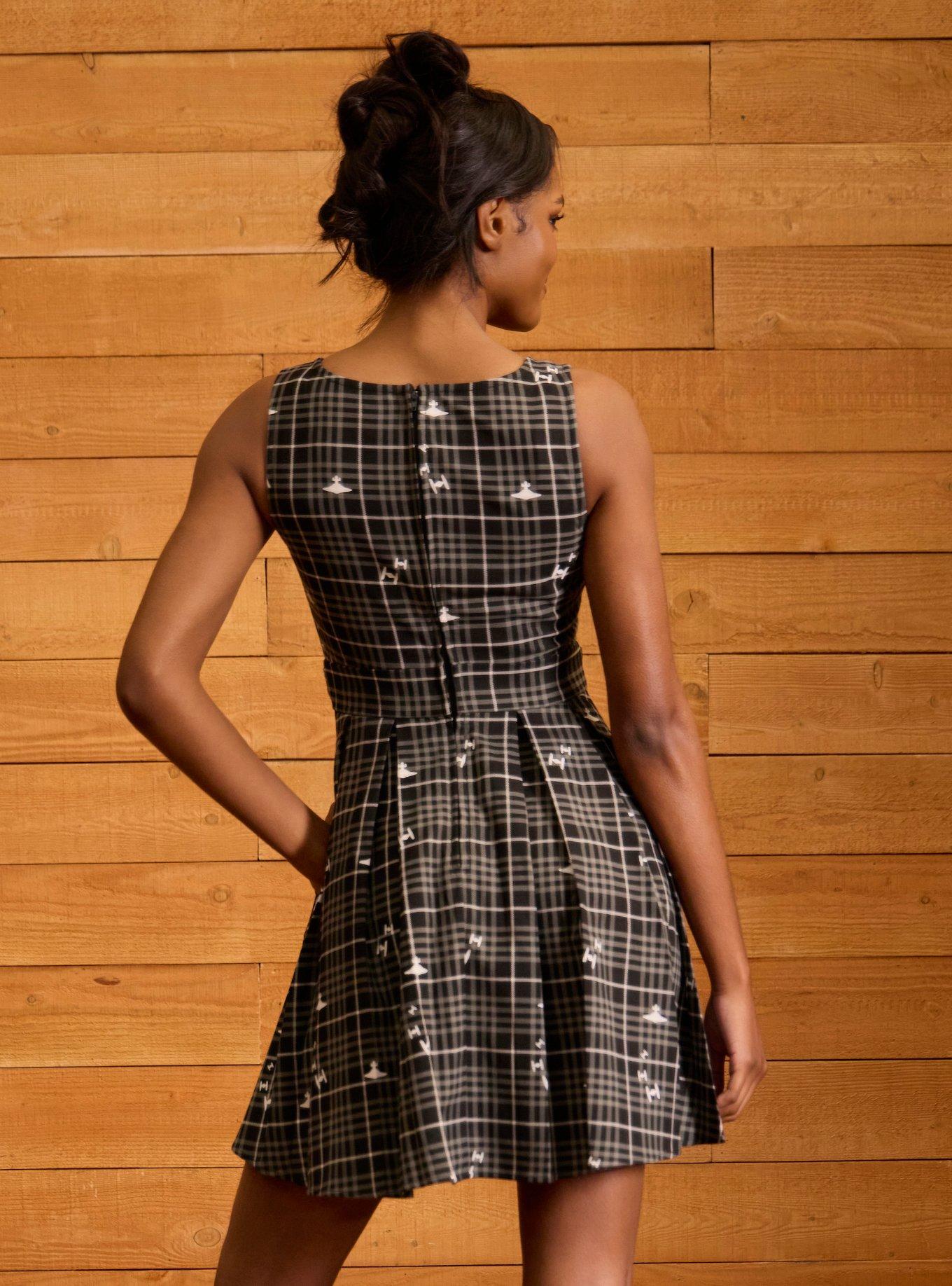 Her Universe Star Wars Ships Plaid Tank Dress Her Universe Exclusive, PLAID - BLACK, alternate