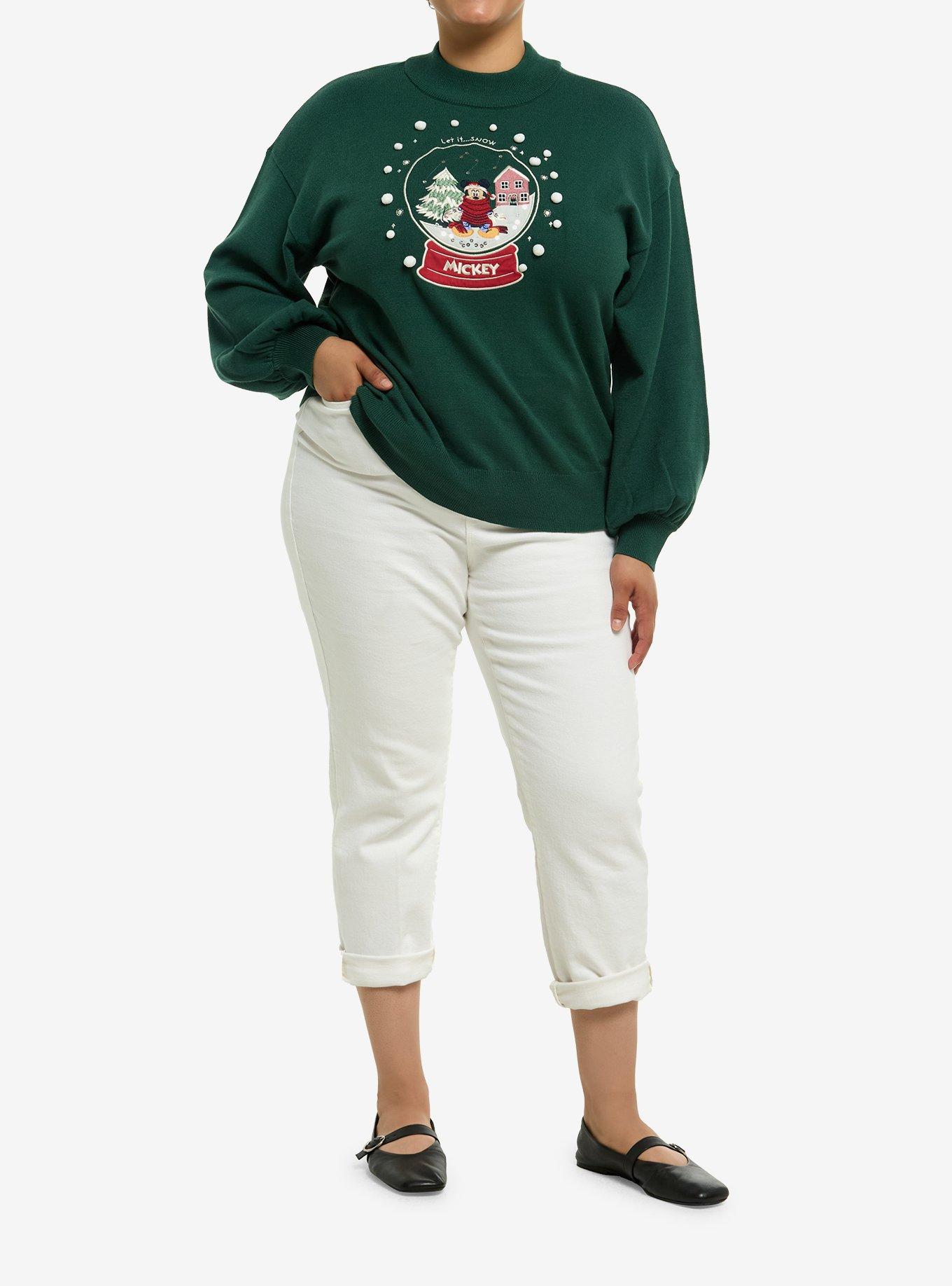 Her Universe Disney Mickey Mouse Snow Globe Sweater Plus Size Her Universe Exclusive, , hi-res