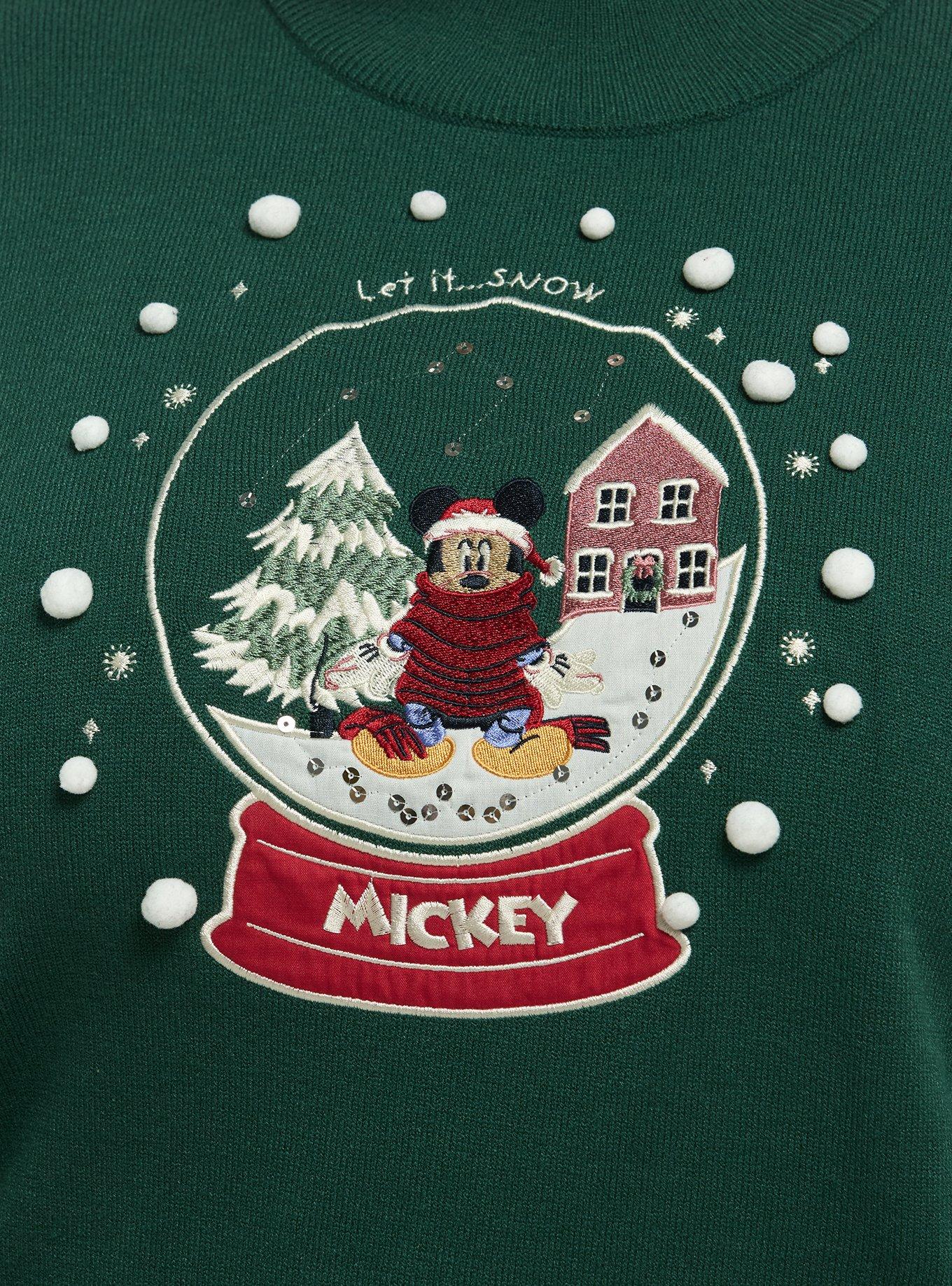 Her Universe Disney Mickey Mouse Snow Globe Sweater Plus Size Her Universe Exclusive, MULTI, alternate