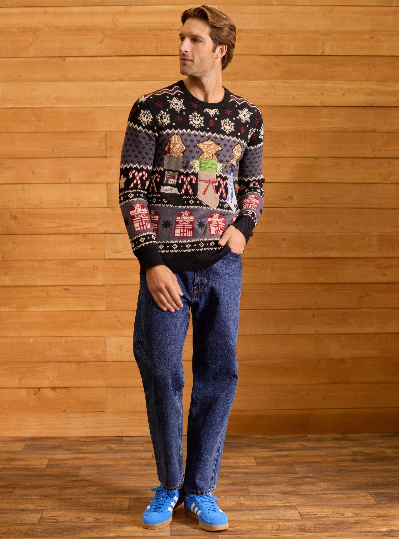 Our Universe Star Wars Holiday Stockings Fair Isle Sweater Our Universe Exclusive, , hi-res