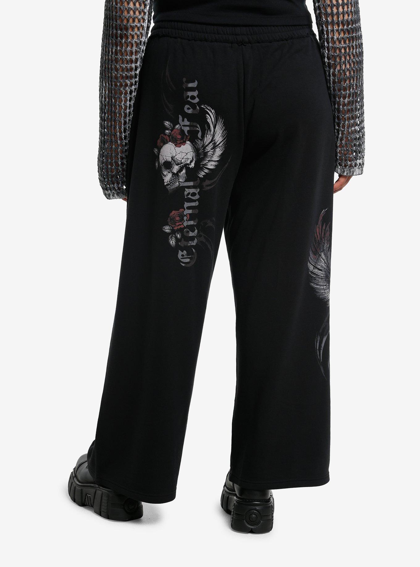 Gothic Cross & Skull Girls Lounge Pants Plus Size, , hi-res
