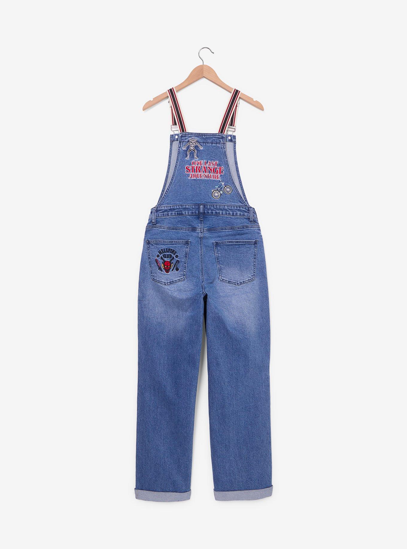 Stranger Things Patches Women's Denim Overalls - BoxLunch Exclusive, , hi-res