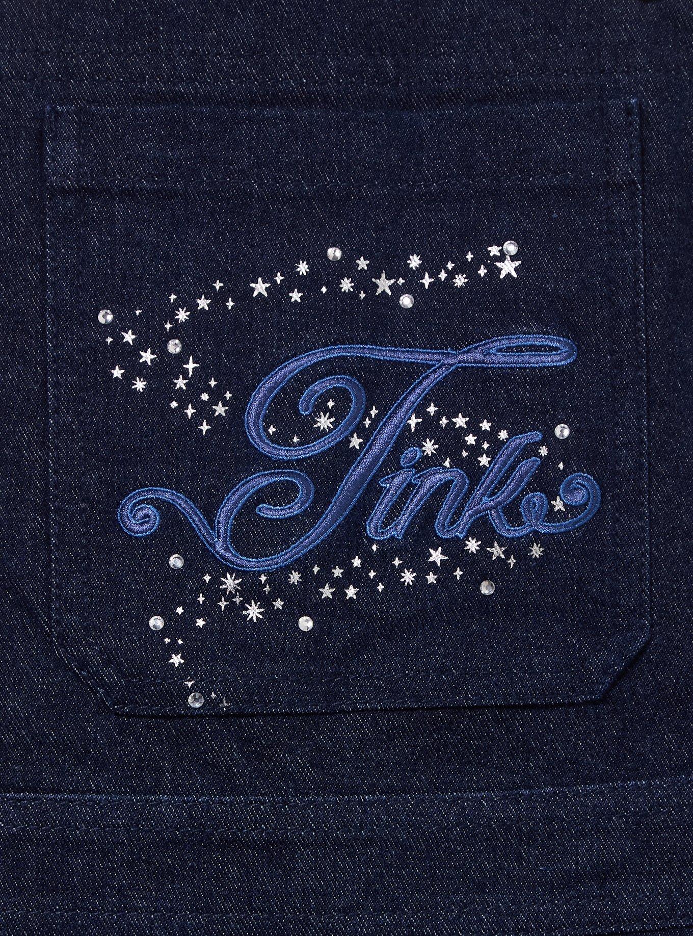Disney Peter Pan Tinker Bell Sparkle Overall Dress — BoxLunch Exclusive, DENIM, alternate