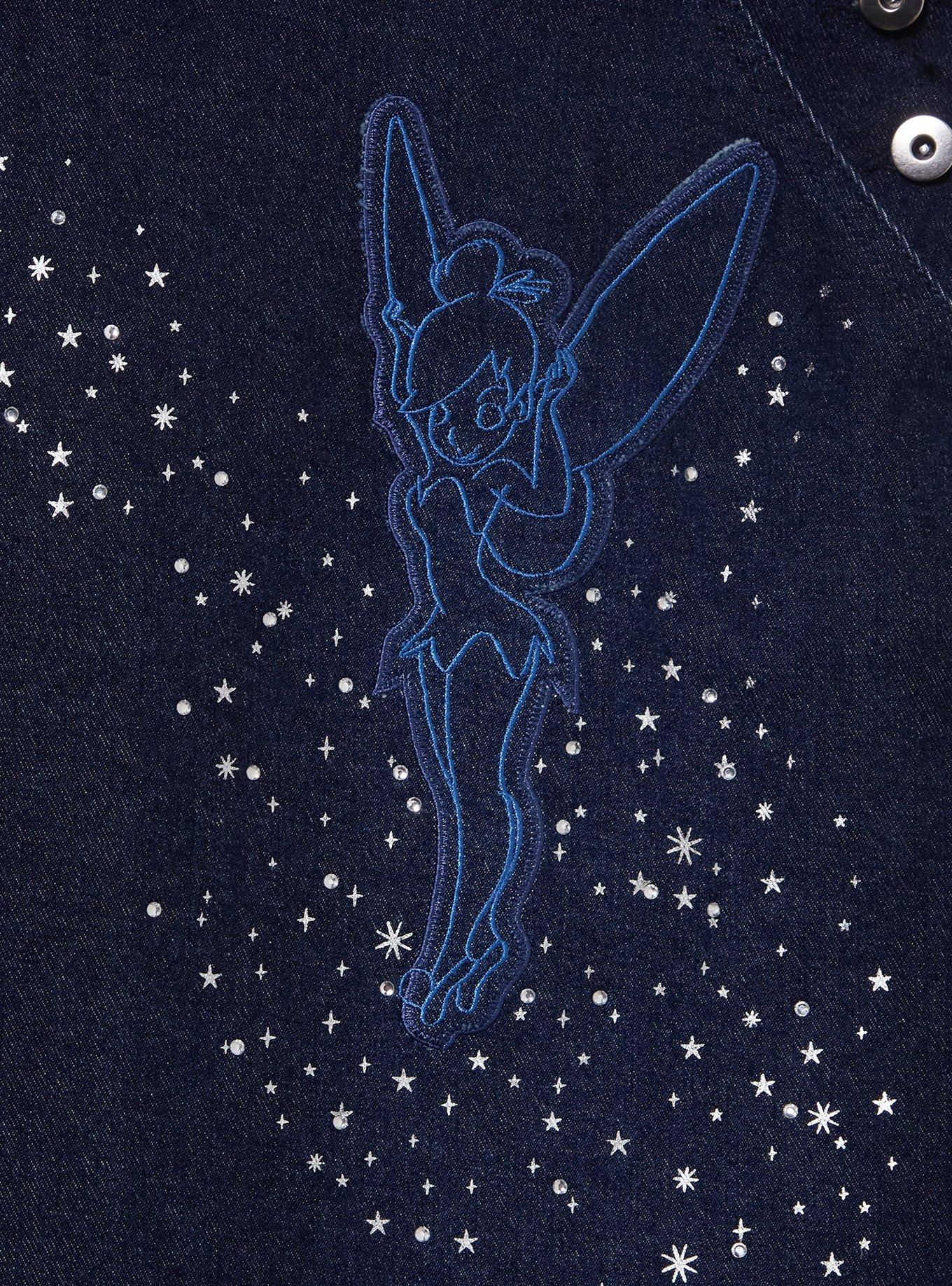 Disney Peter Pan Tinker Bell Sparkle Overall Dress &mdash; BoxLunch Exclusive, DENIM, alternate