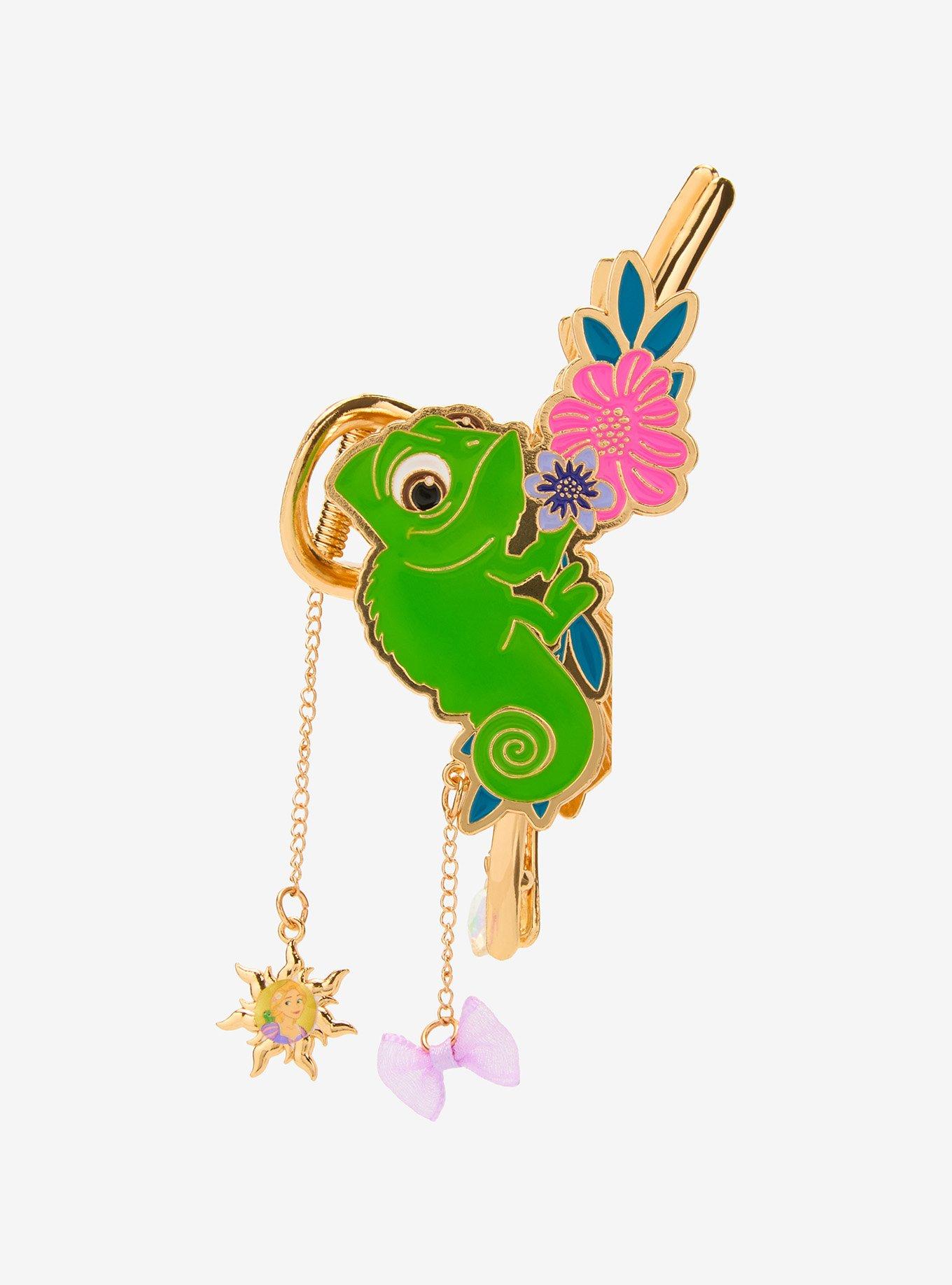 Disney Tangled Pascal Floral Metal Claw Clip with Charms - BoxLunch Exclusive, , hi-res