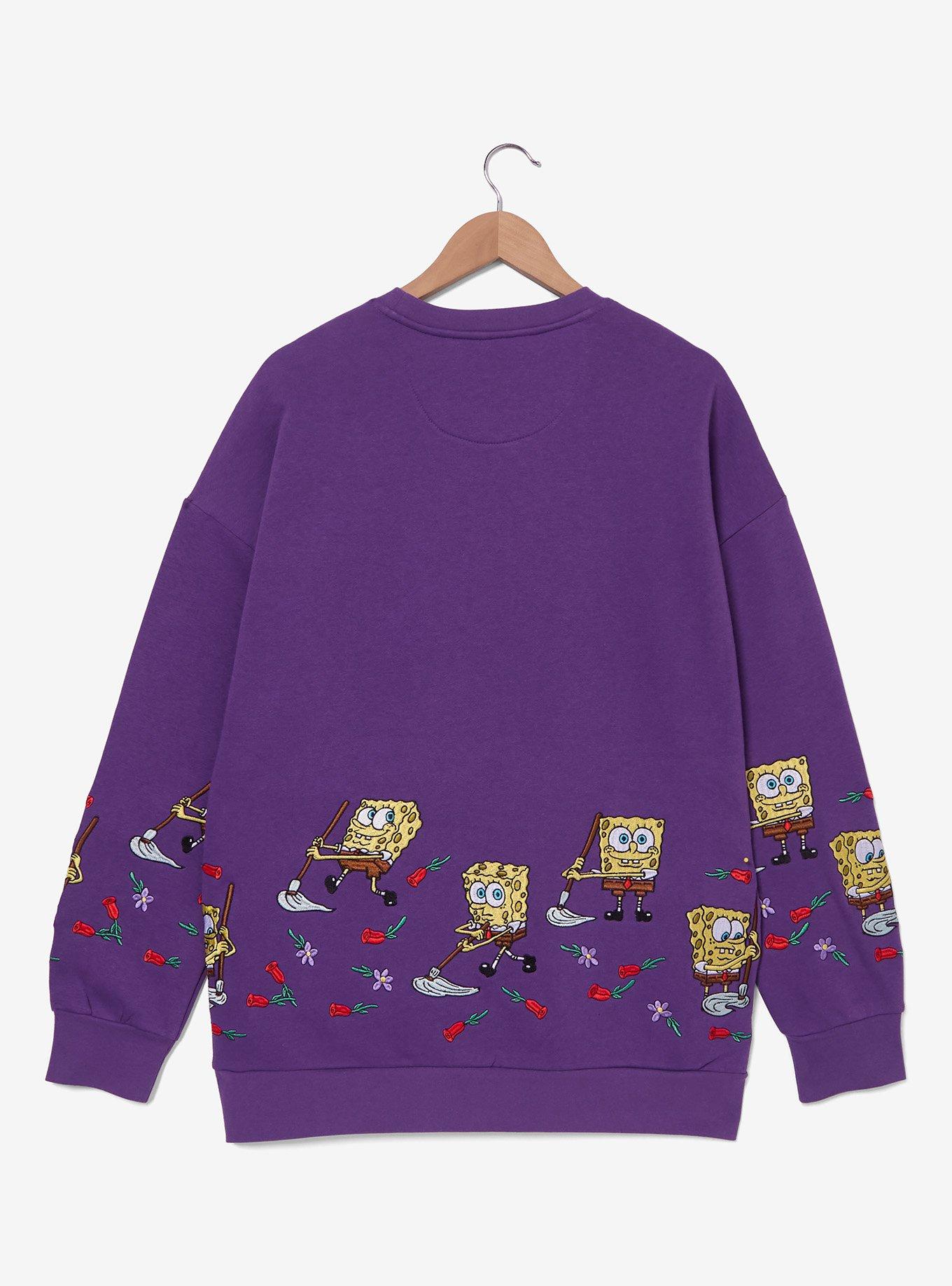 SpongeBob SquarePants Jellyfish Catching Embroidered Crewneck - BoxLunch Exclusive, , hi-res