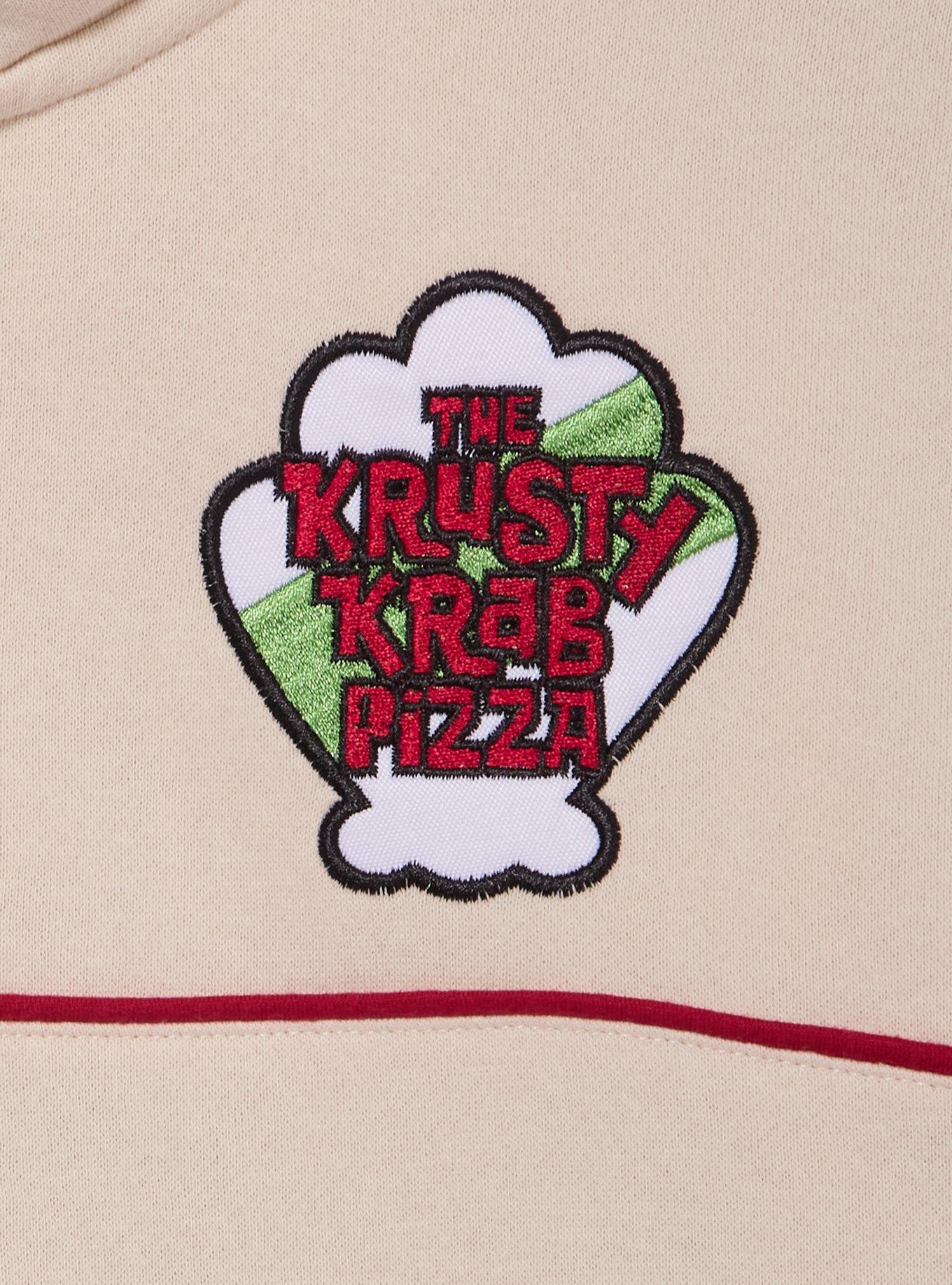 SpongeBob SquarePants Krusty Krab Pizza Logo Women's Cropped Quarter Zip Crewneck - BoxLunch Exclusive, CREAM, alternate