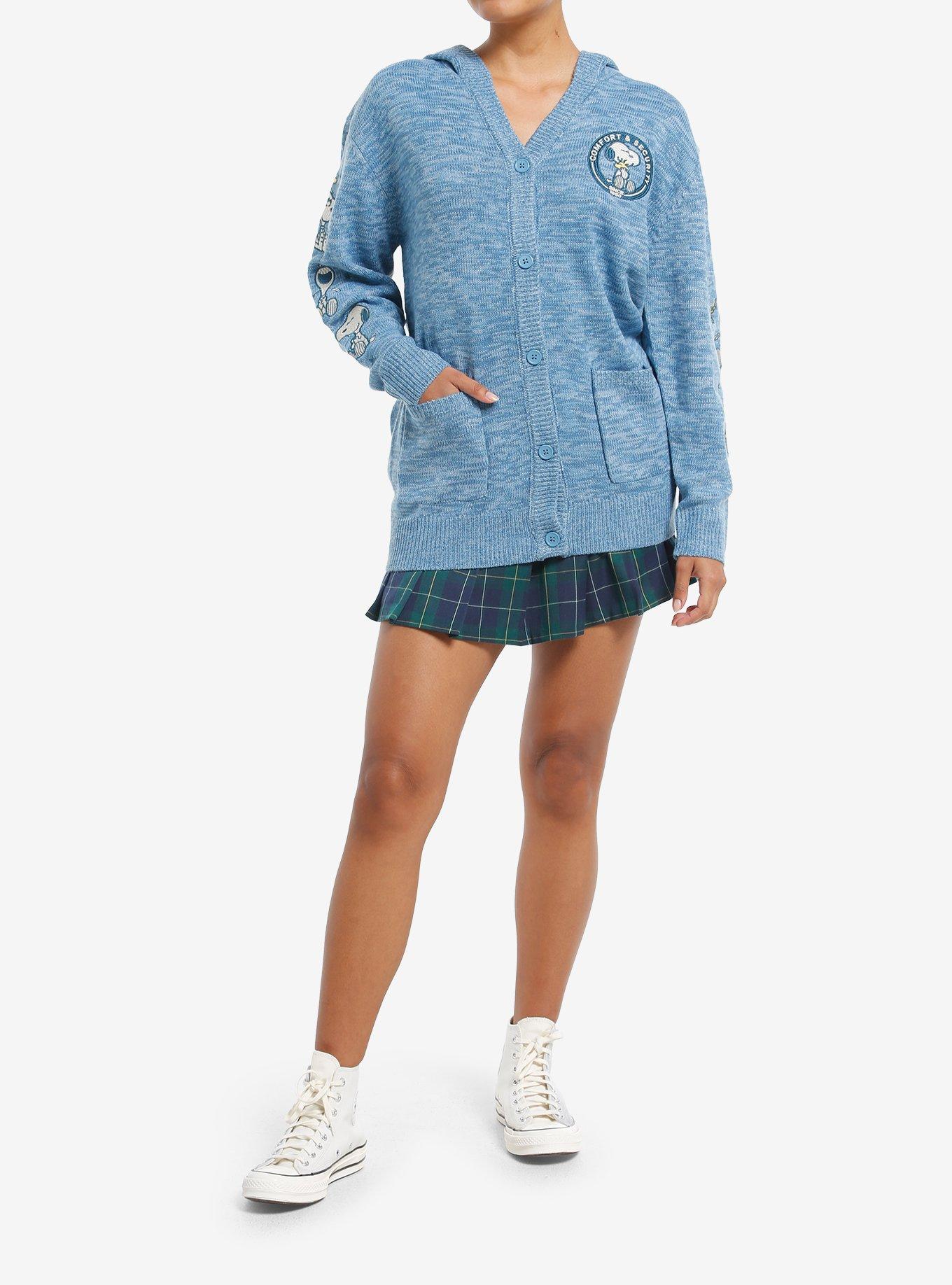 Peanuts Snoopy & Woodstock Oversized Hooded Cardigan, , hi-res