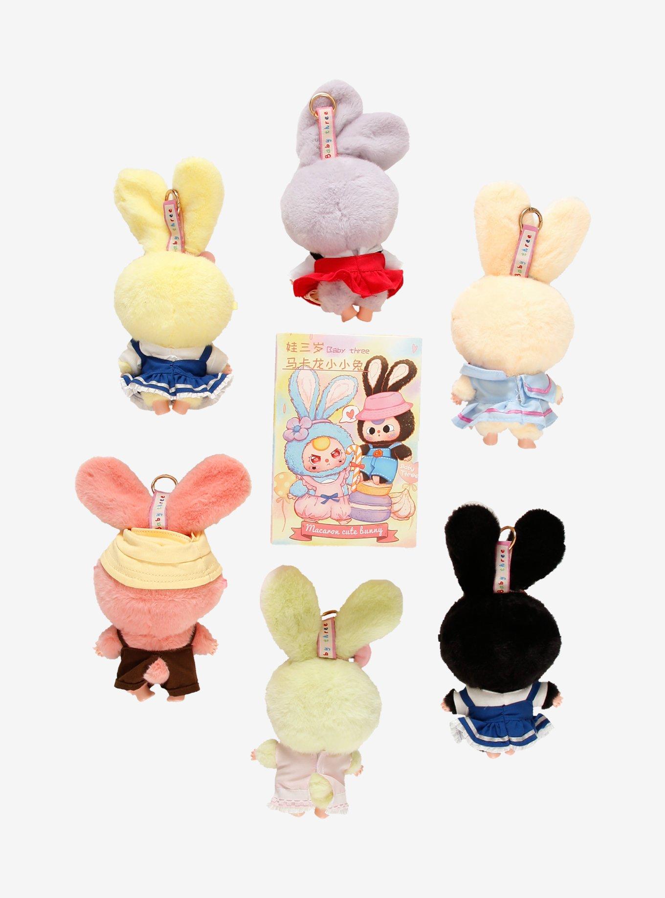Baby Three Rabbit Macaron Cute Bunny Blind Box Plush Keychain, , hi-res