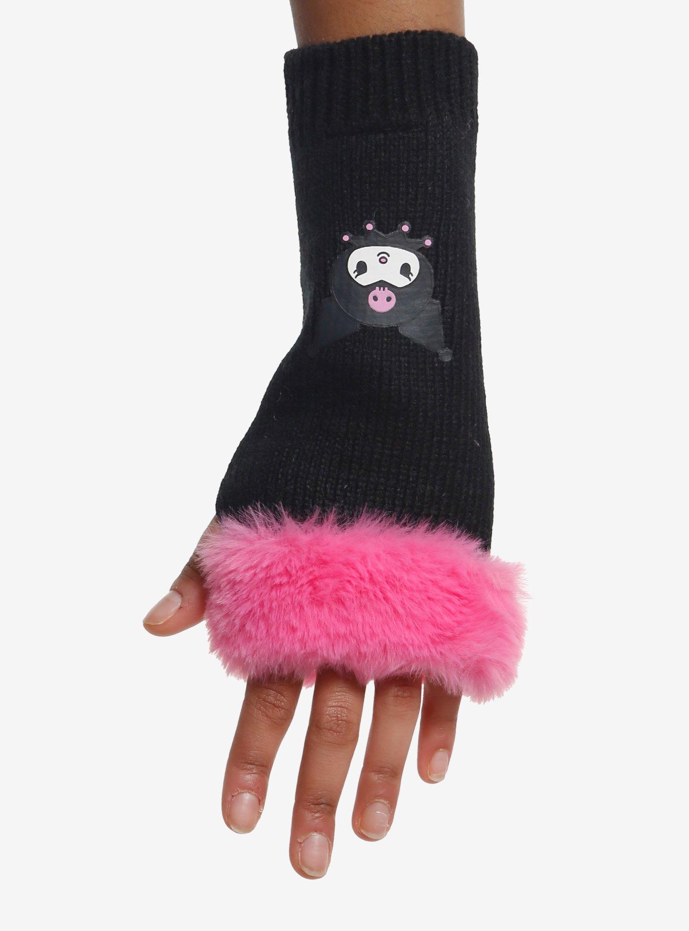 Kuromi Fingerless Gloves, , hi-res
