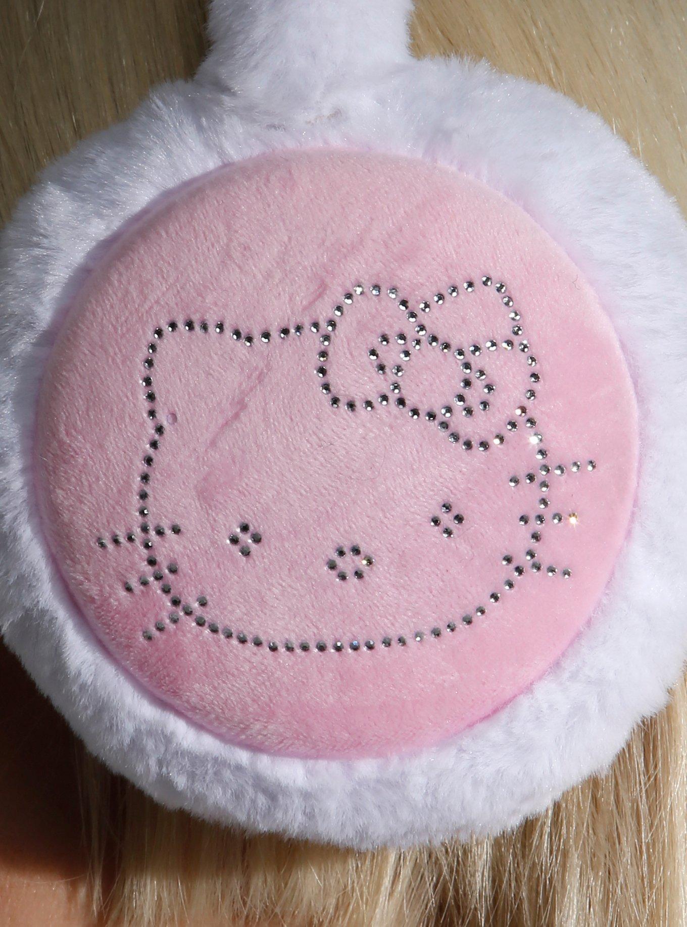 Hello Kitty Rhinestone 3D Plush Earmuffs, , hi-res