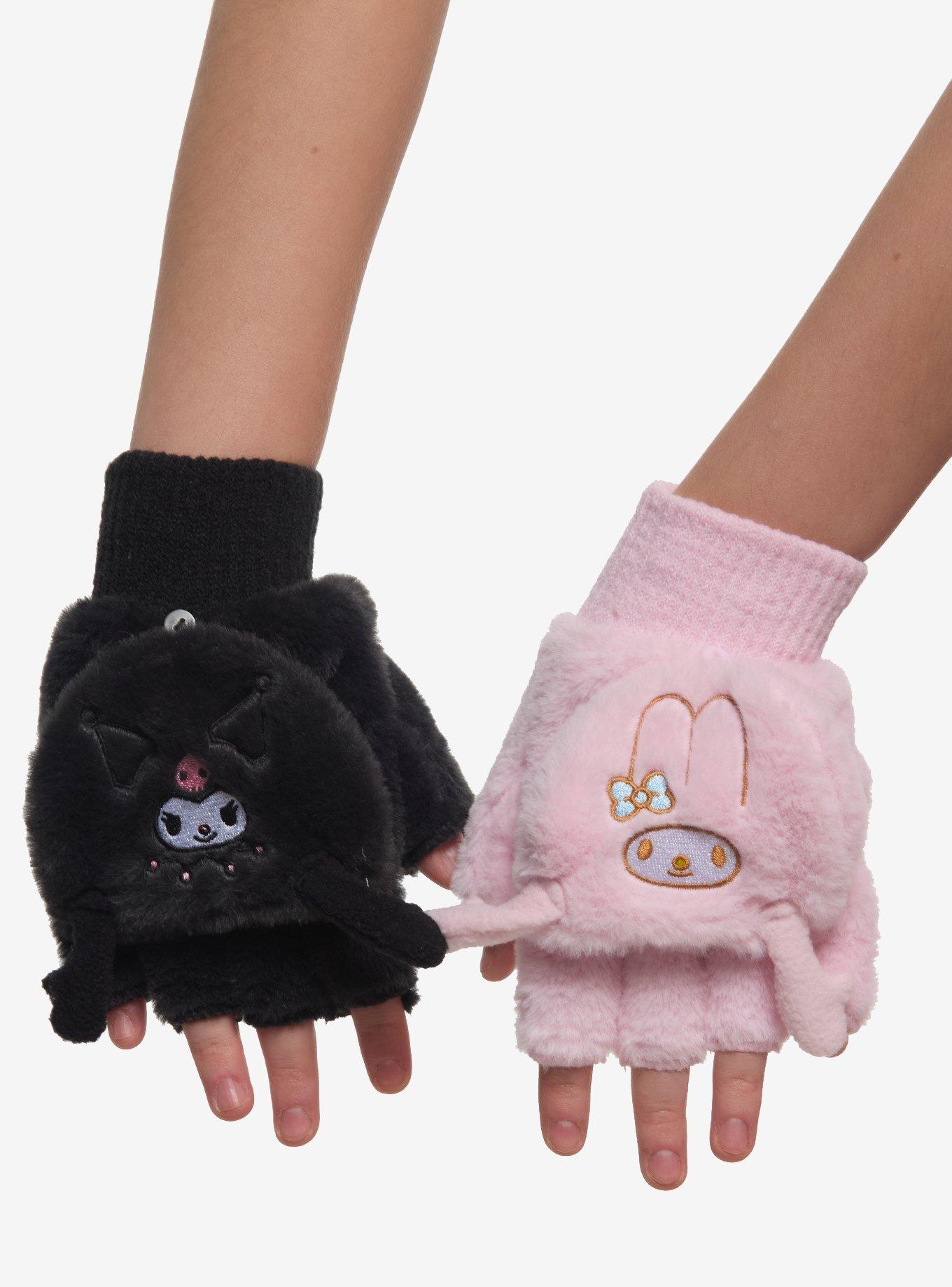 My Melody & Kuromi Plush Mismatch Convertible Gloves, , hi-res