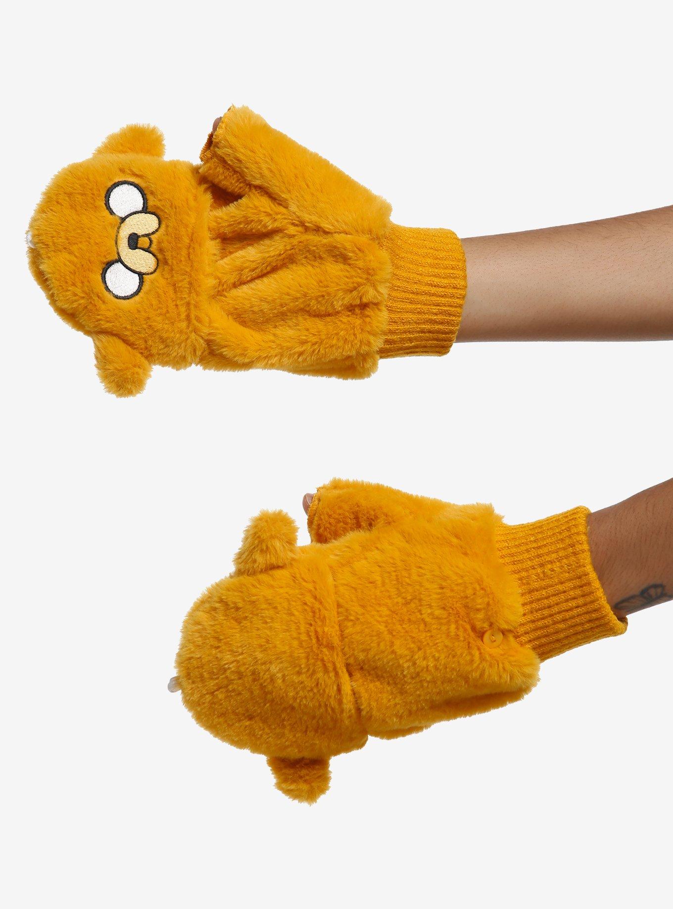 Adventure Time Jake Fuzzy Convertible Gloves, , hi-res