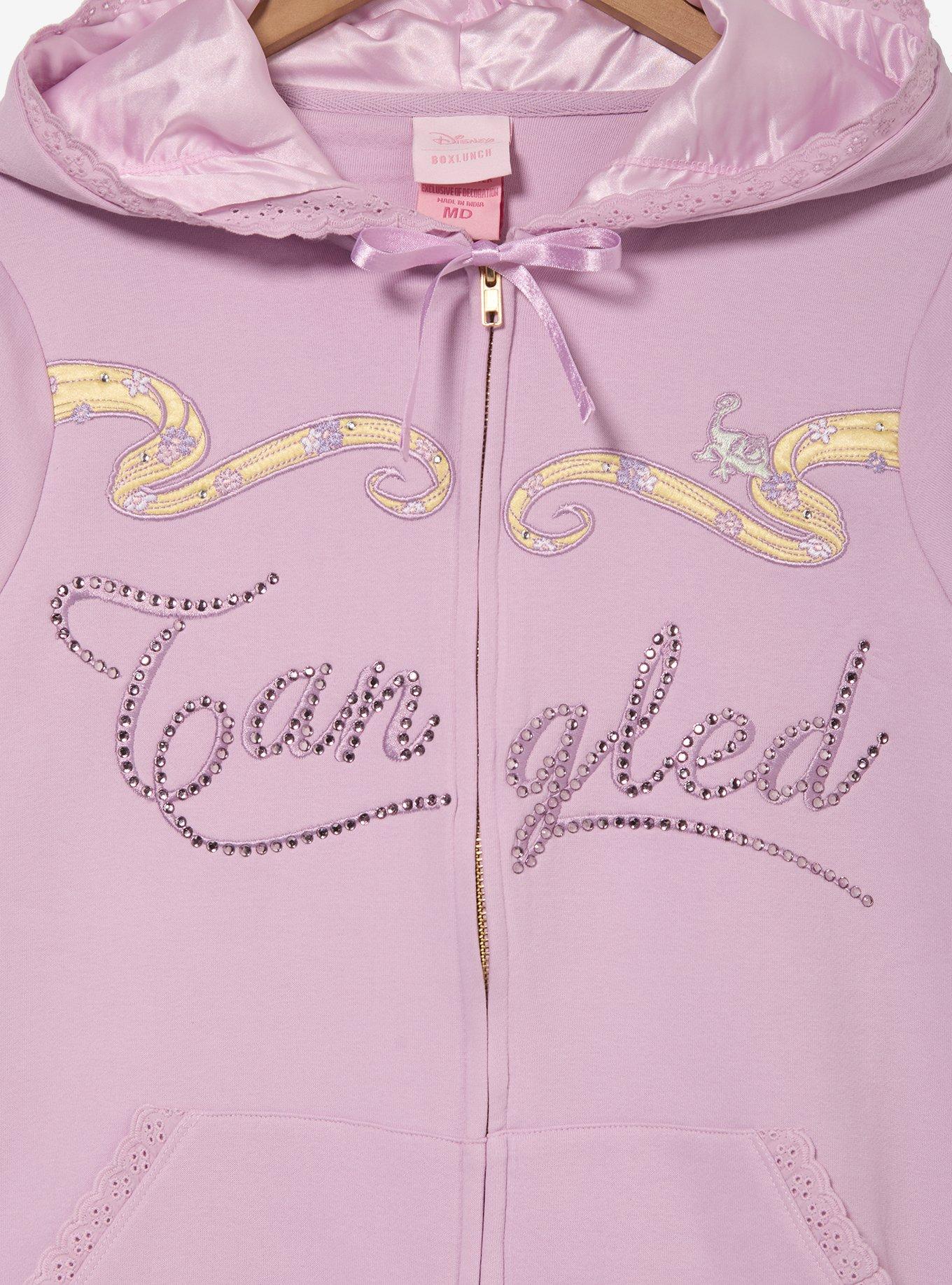 Disney Tangled Rhinestone Women's Zippered Hoodie - BoxLunch Exclusive, LIGHT PURPLE, alternate