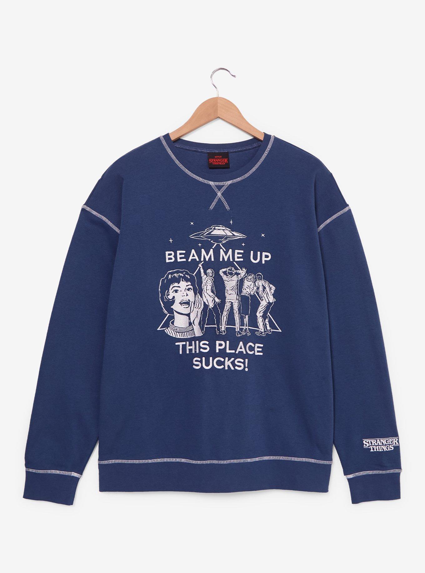Stranger Things Beam Me Up Women's Crewneck — BoxLunch Exclusive, , hi-res