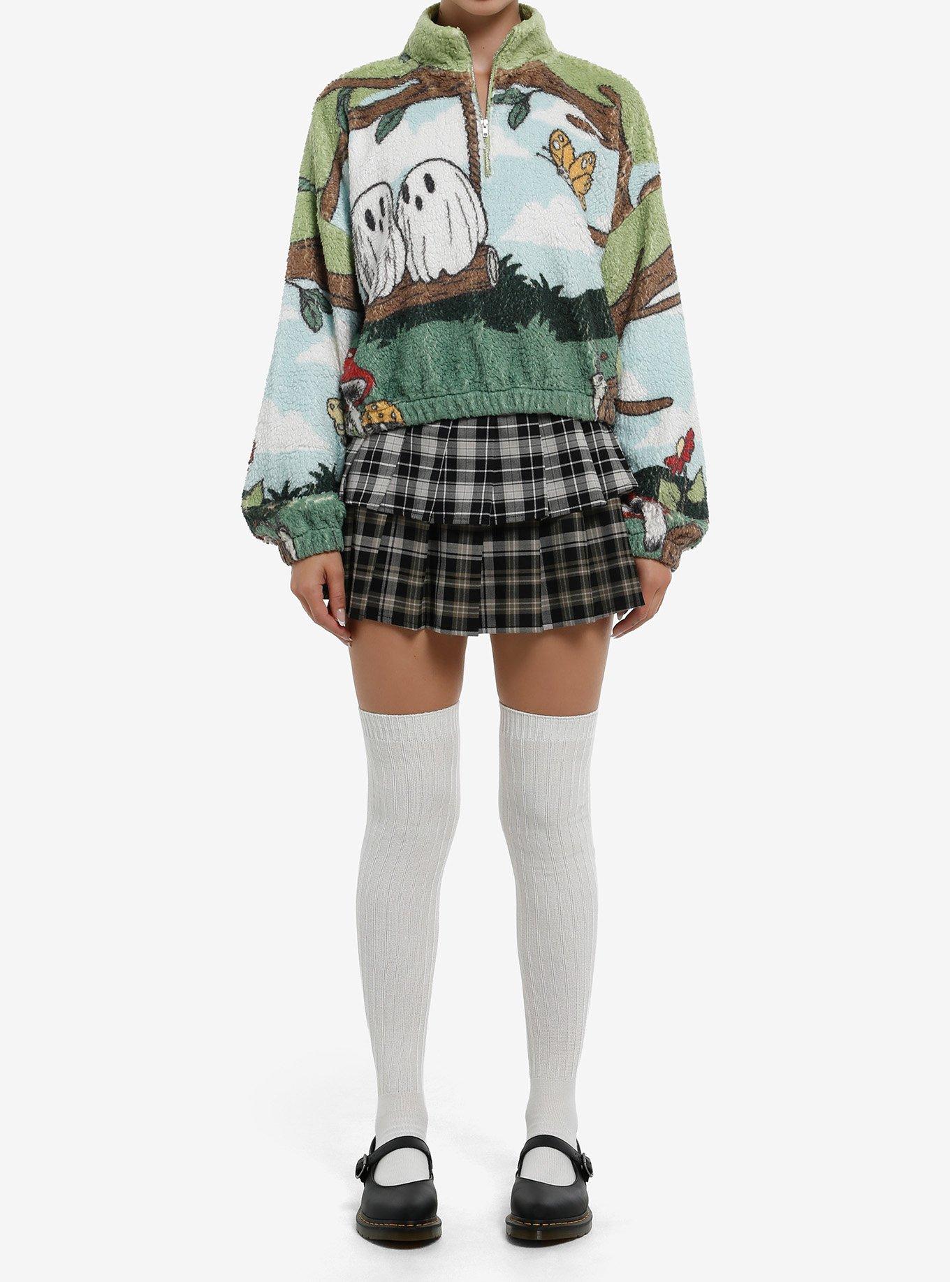 Thorn & Fable Ghost Swing Sherpa Girls Crop Sweater, , hi-res