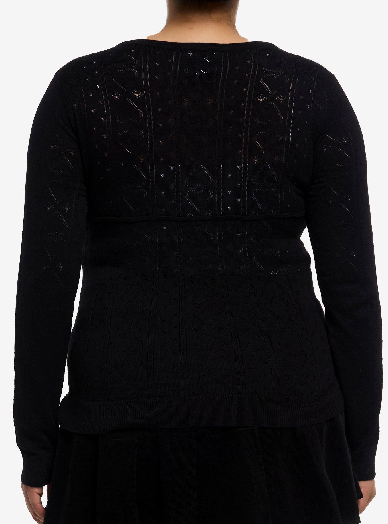 Social Collision Black & White Girls Twofer Cardigan Plus Size, , alternate